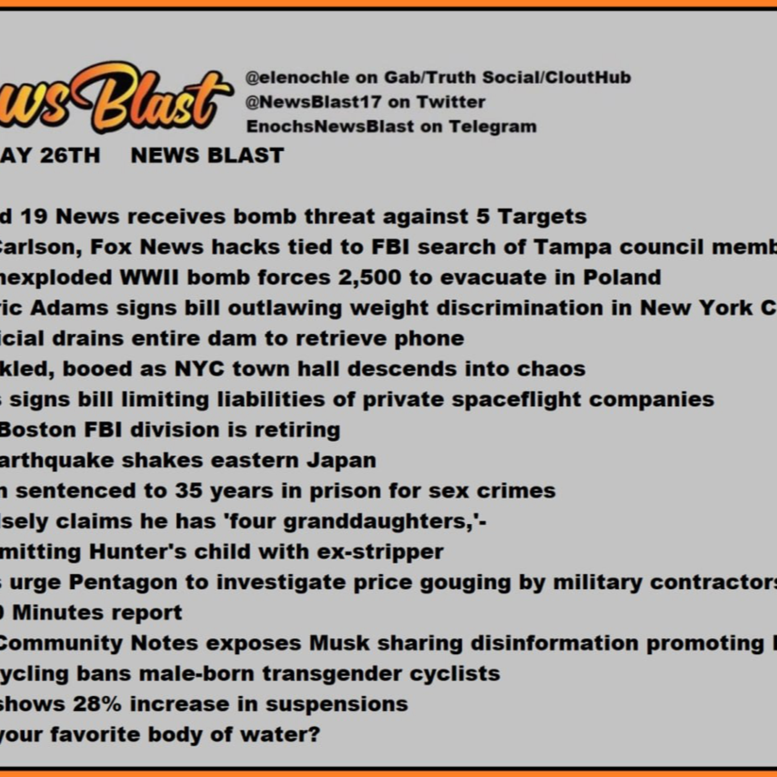 Friday, May 26, 2023 News Blast episode artwork