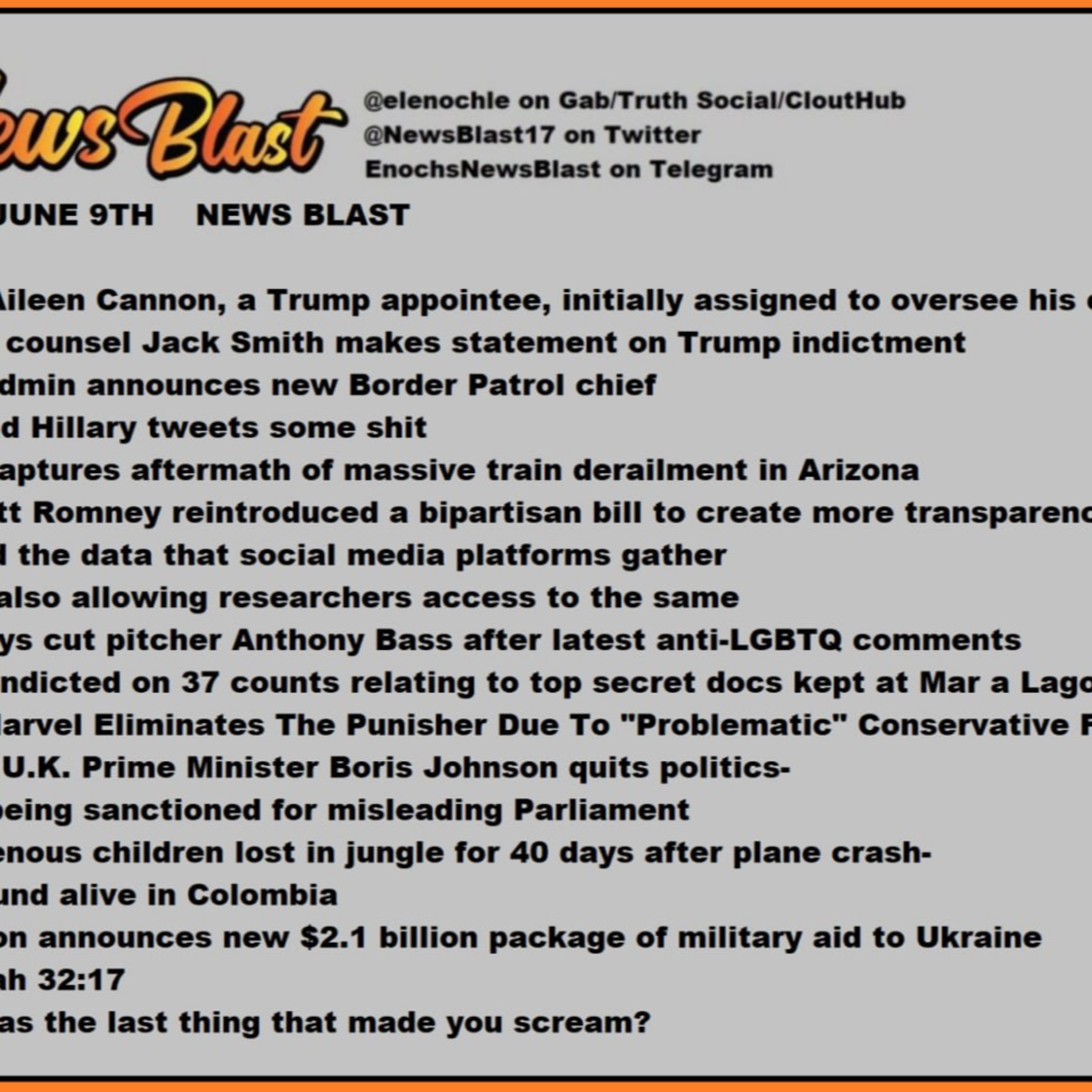 Friday, June 9, 2023 News Blast  episode artwork