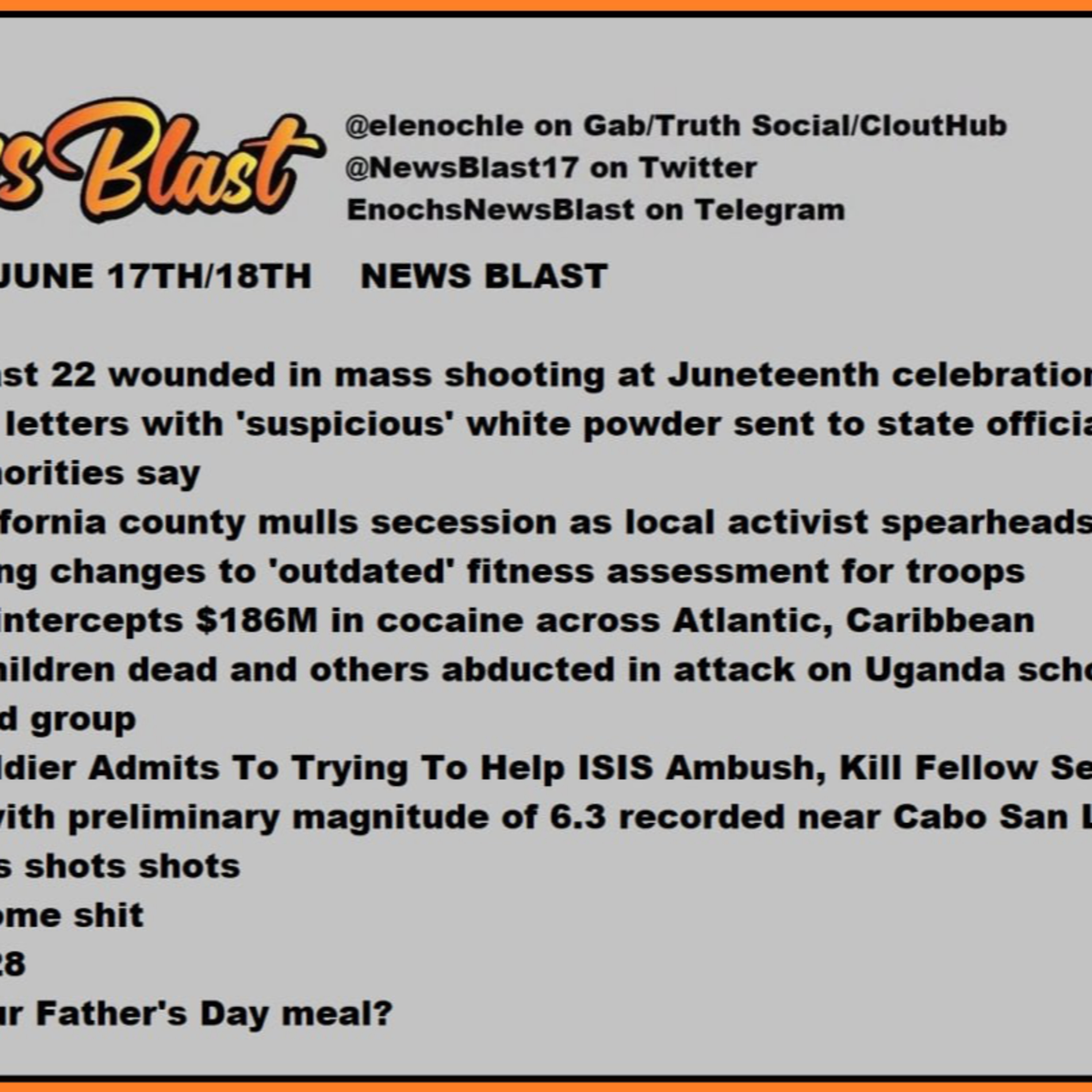Weekend of June 17/18, 2023 News Blast  episode artwork