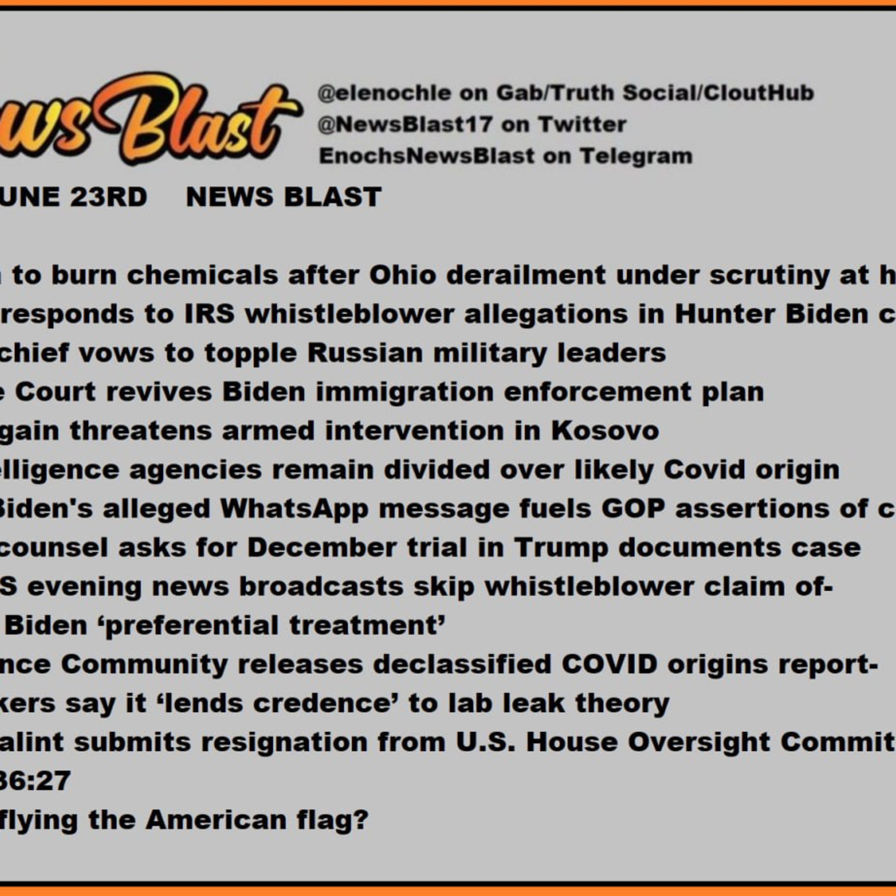 Friday, June 23, 2023 News Blast  episode artwork