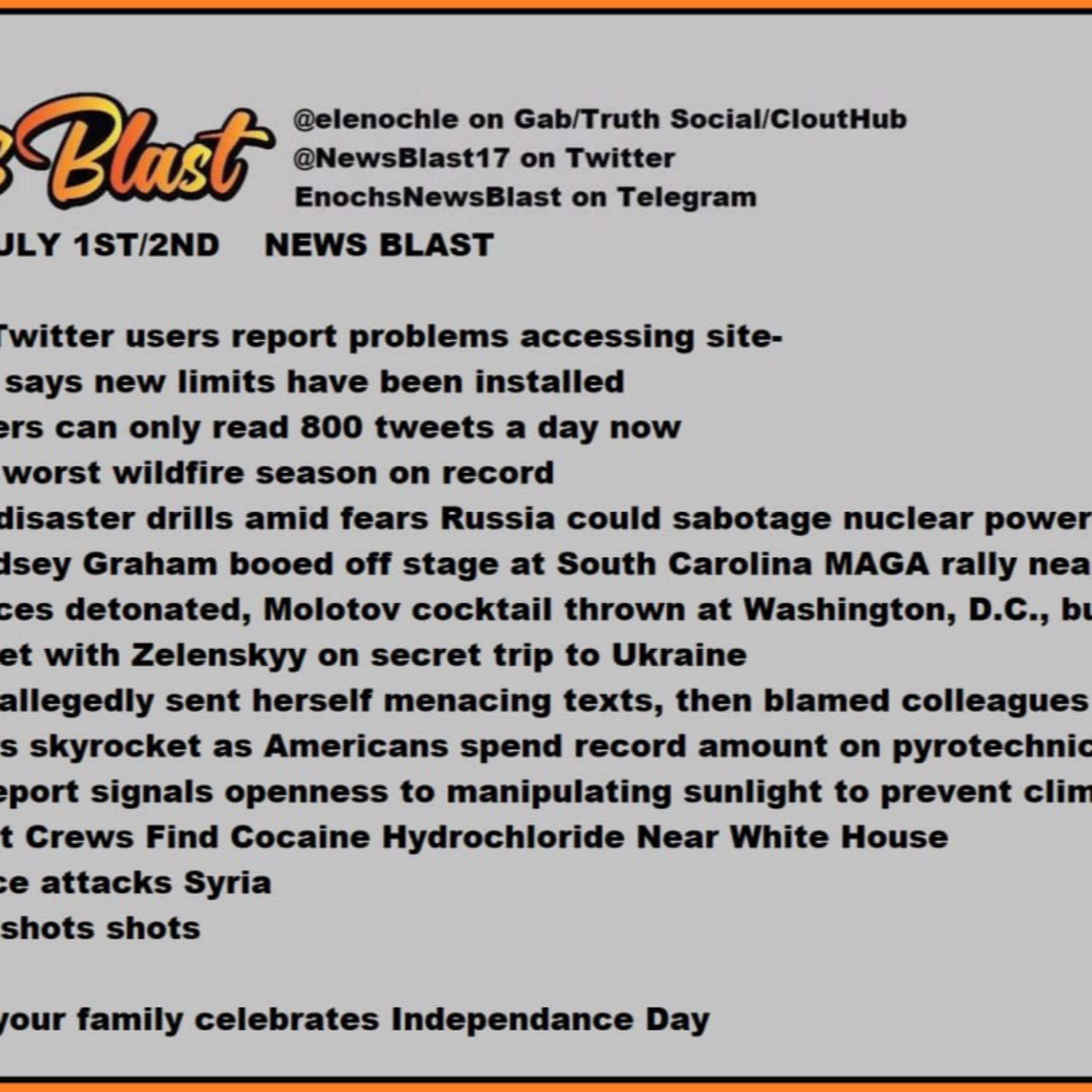 Weekend of July 1/2, 2023 News Blast episode artwork
