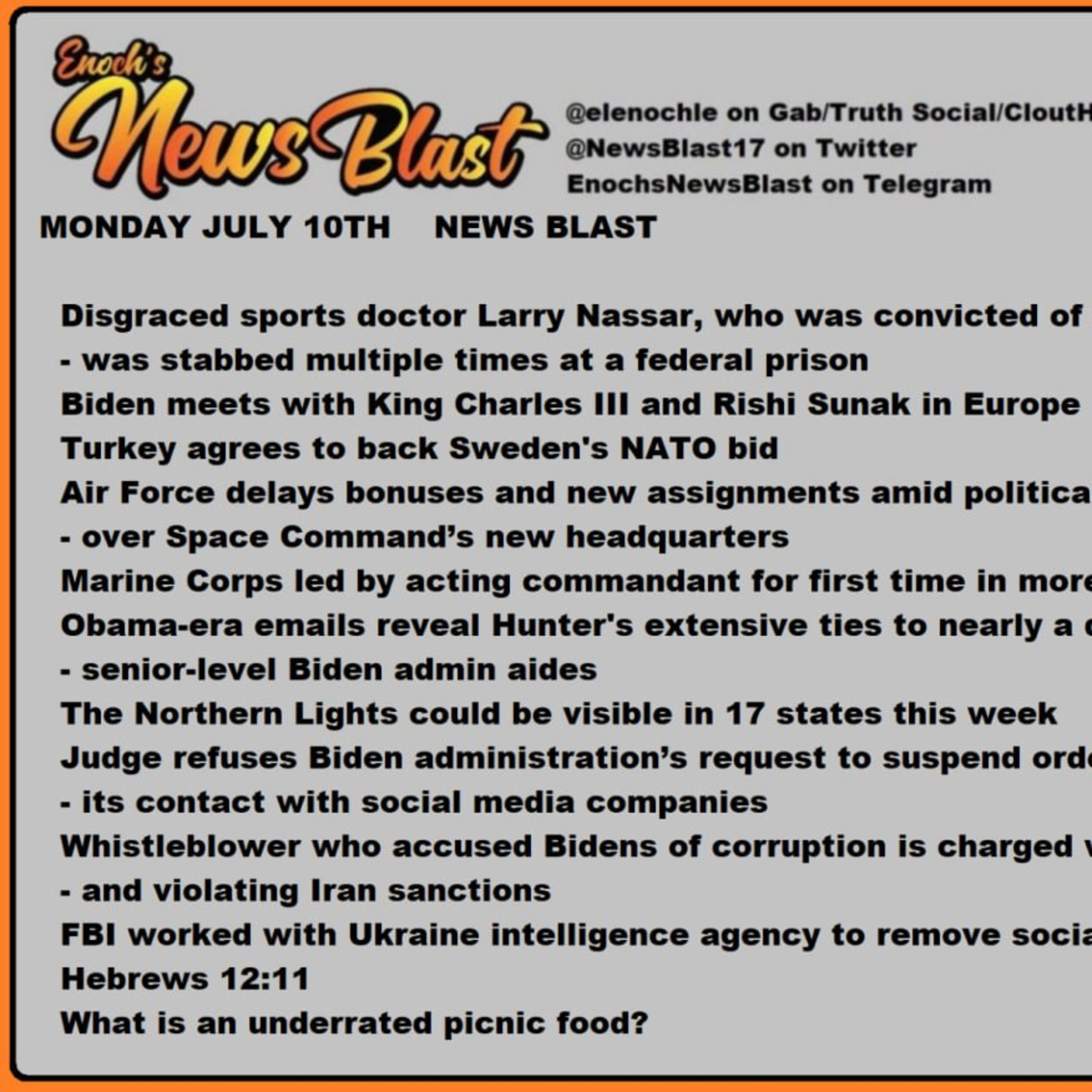 Monday, June 10, 2023 News Blast.  episode artwork