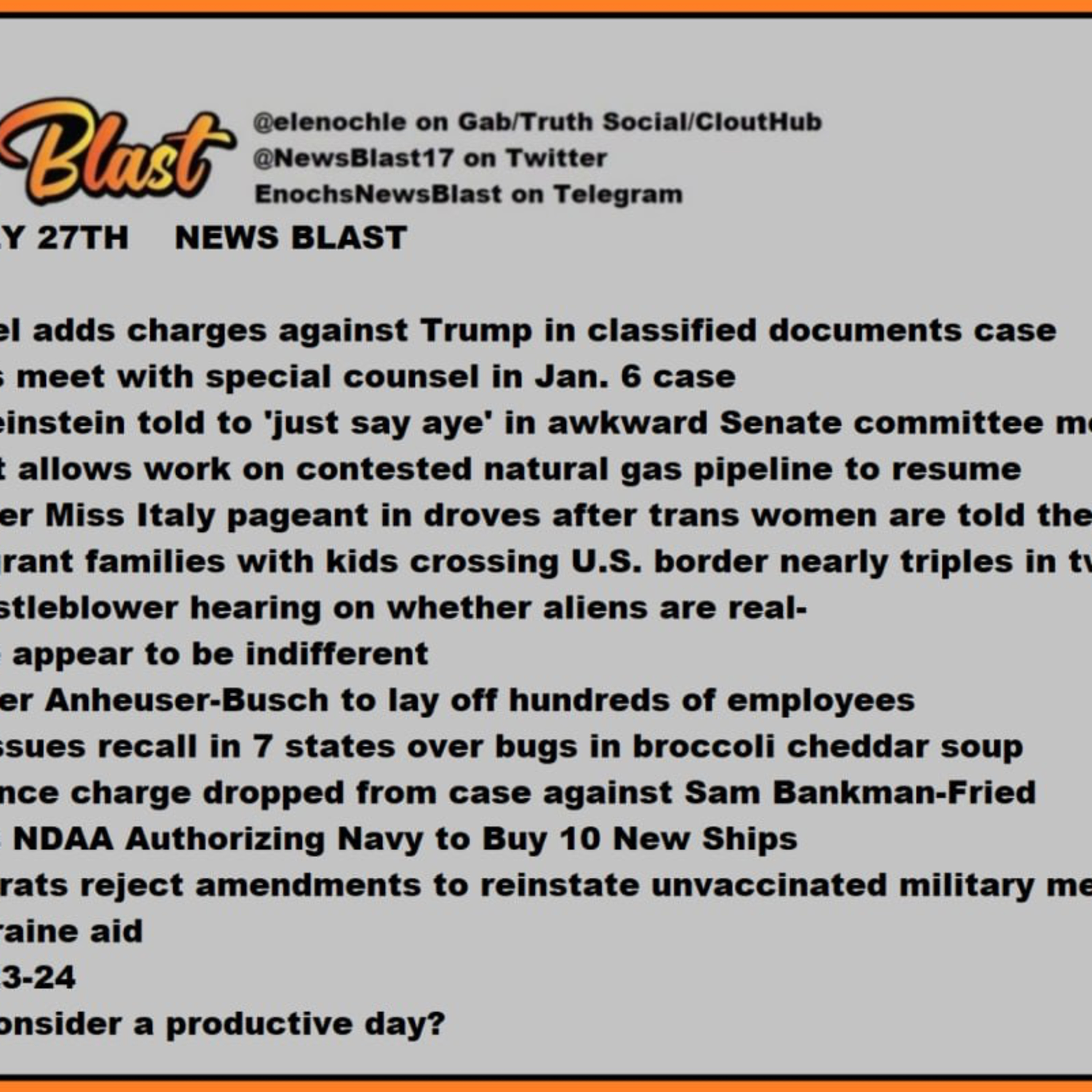 Thursday, July 27, 2023 News Blast.  episode artwork