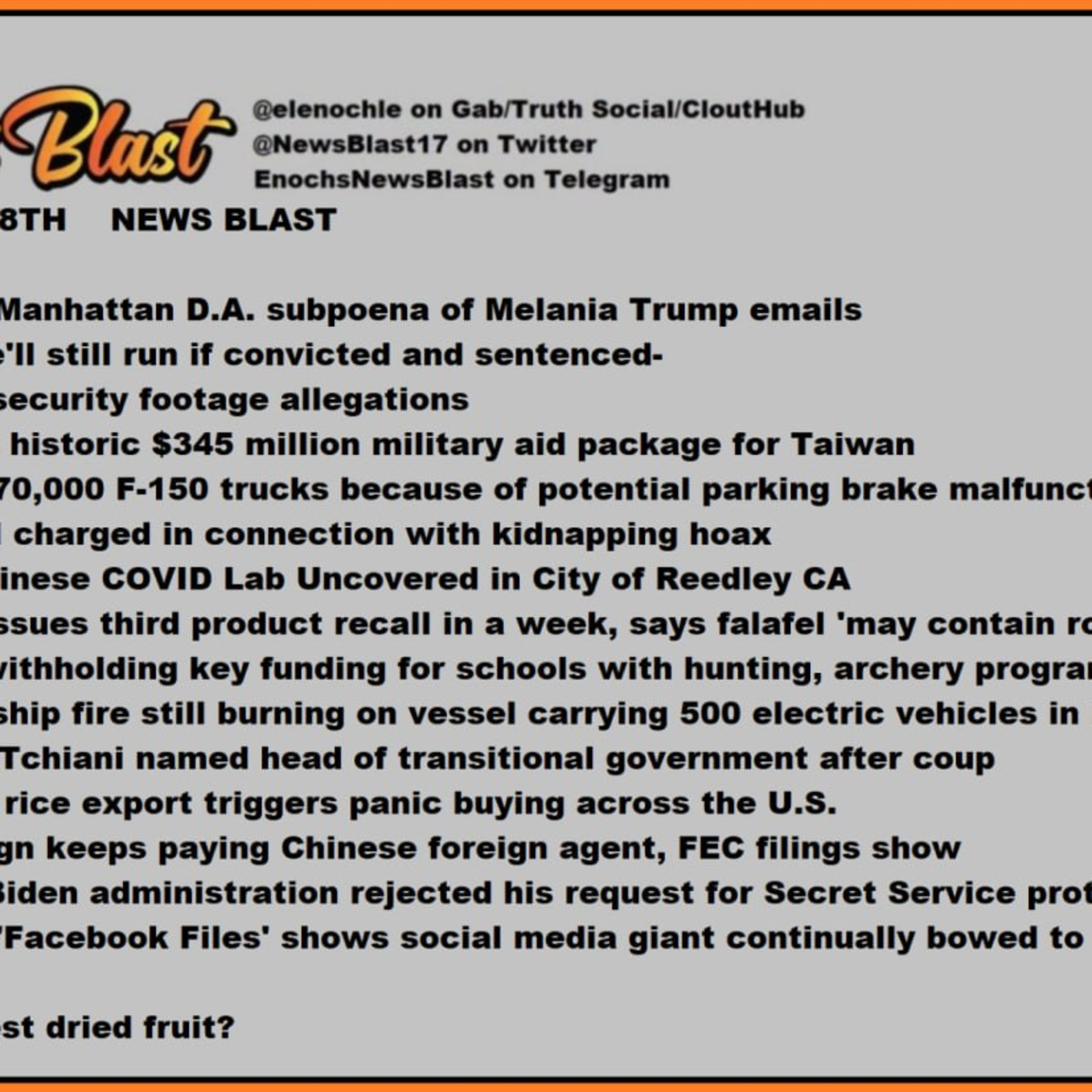 Friday, July 28, 2023 News Blast.  episode artwork