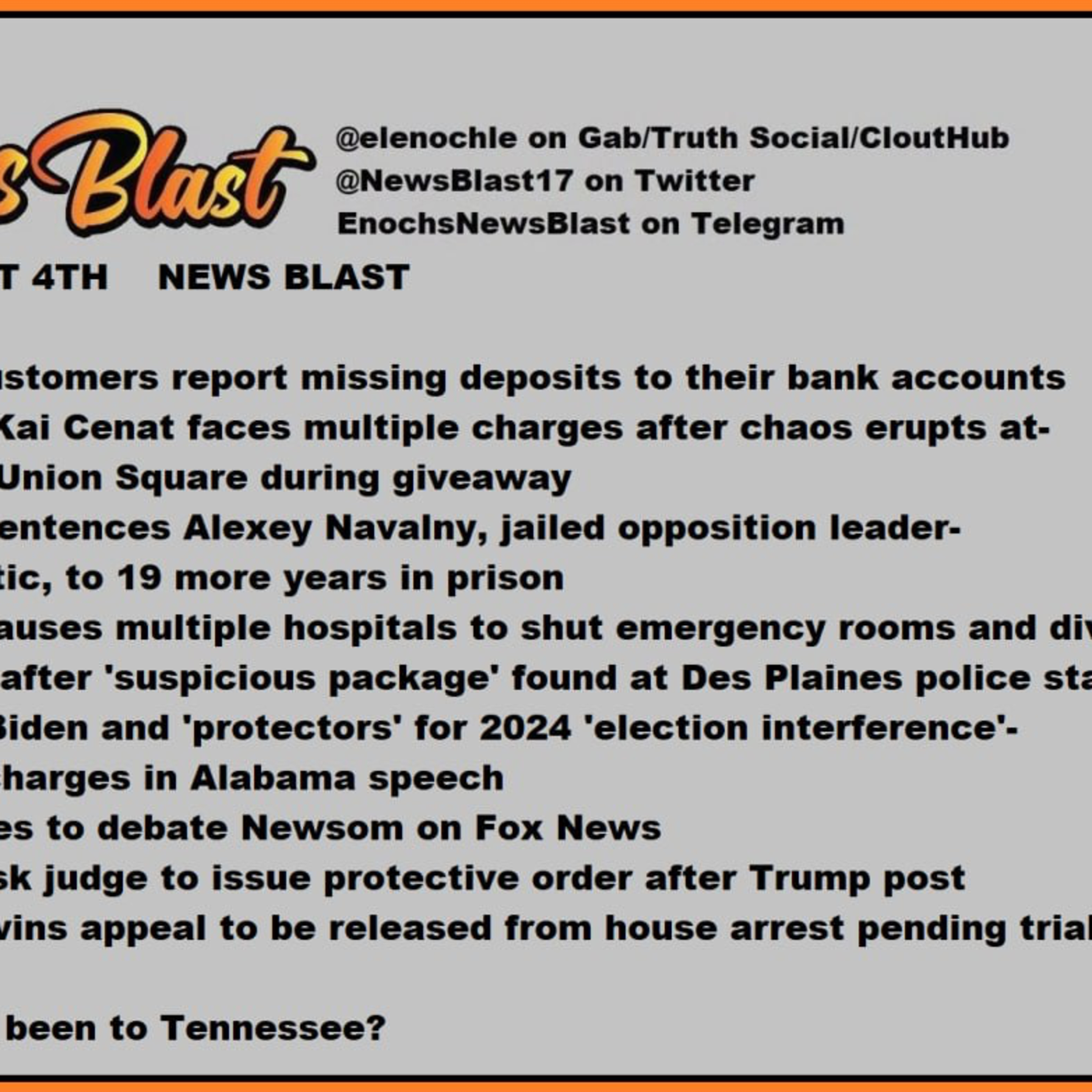 Friday, August 4, 2023 News Blast episode artwork