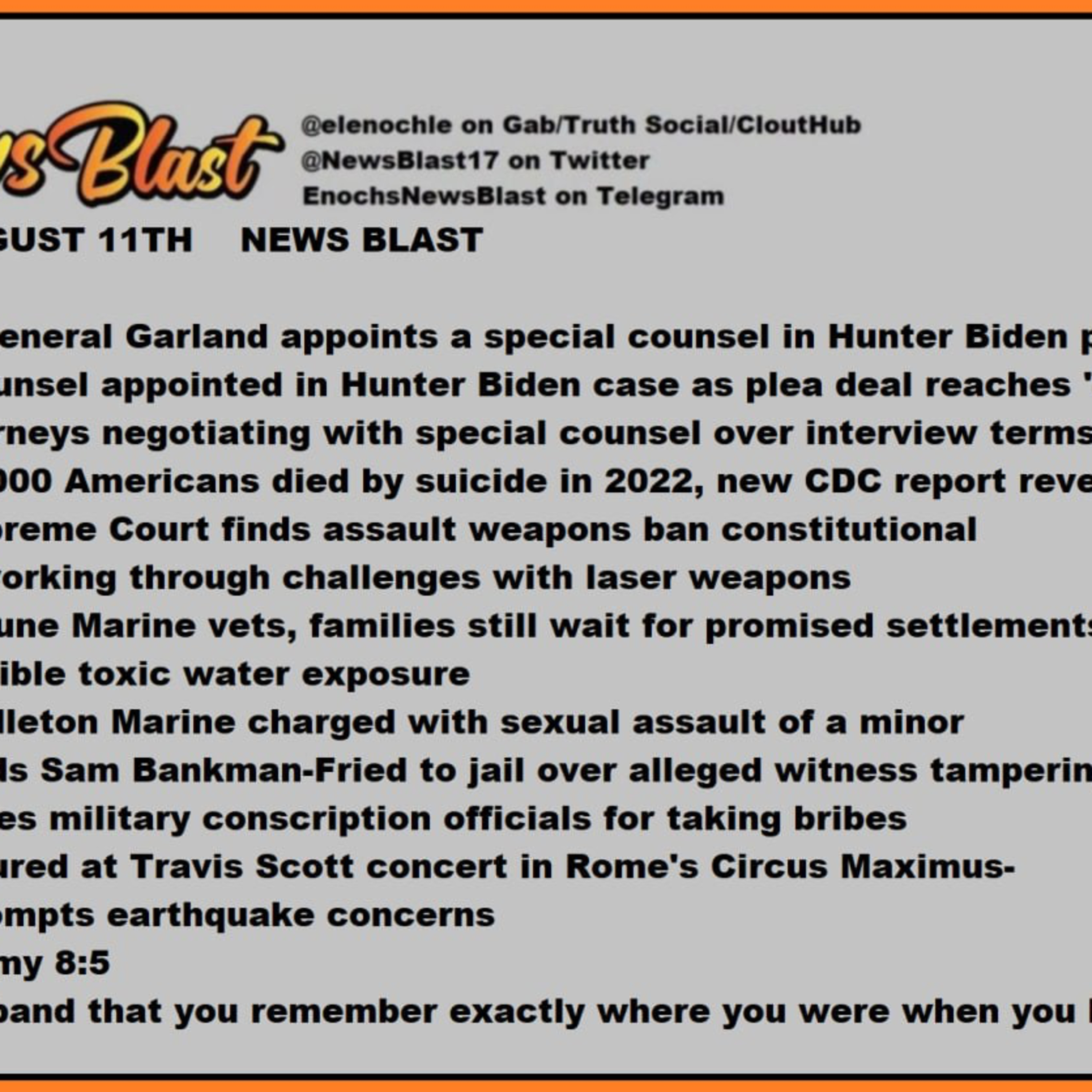 Friday, August 11, 2023 News Blast.  episode artwork