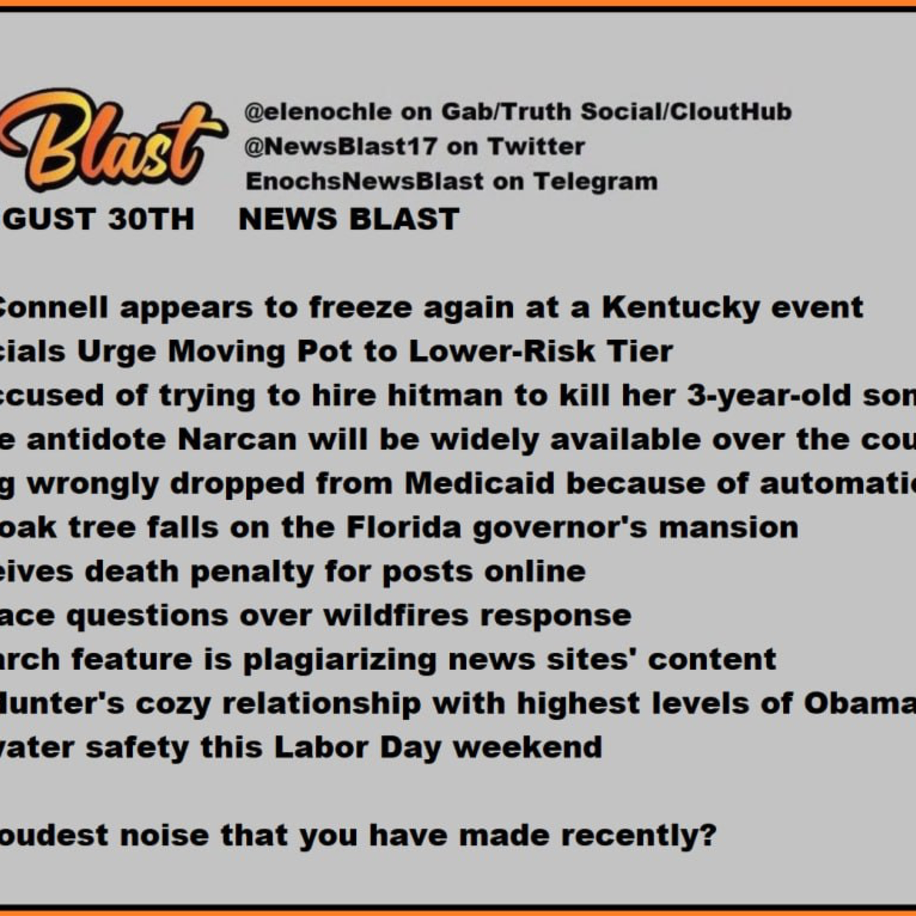Wednesday, August 30, 2023 News Blast episode artwork