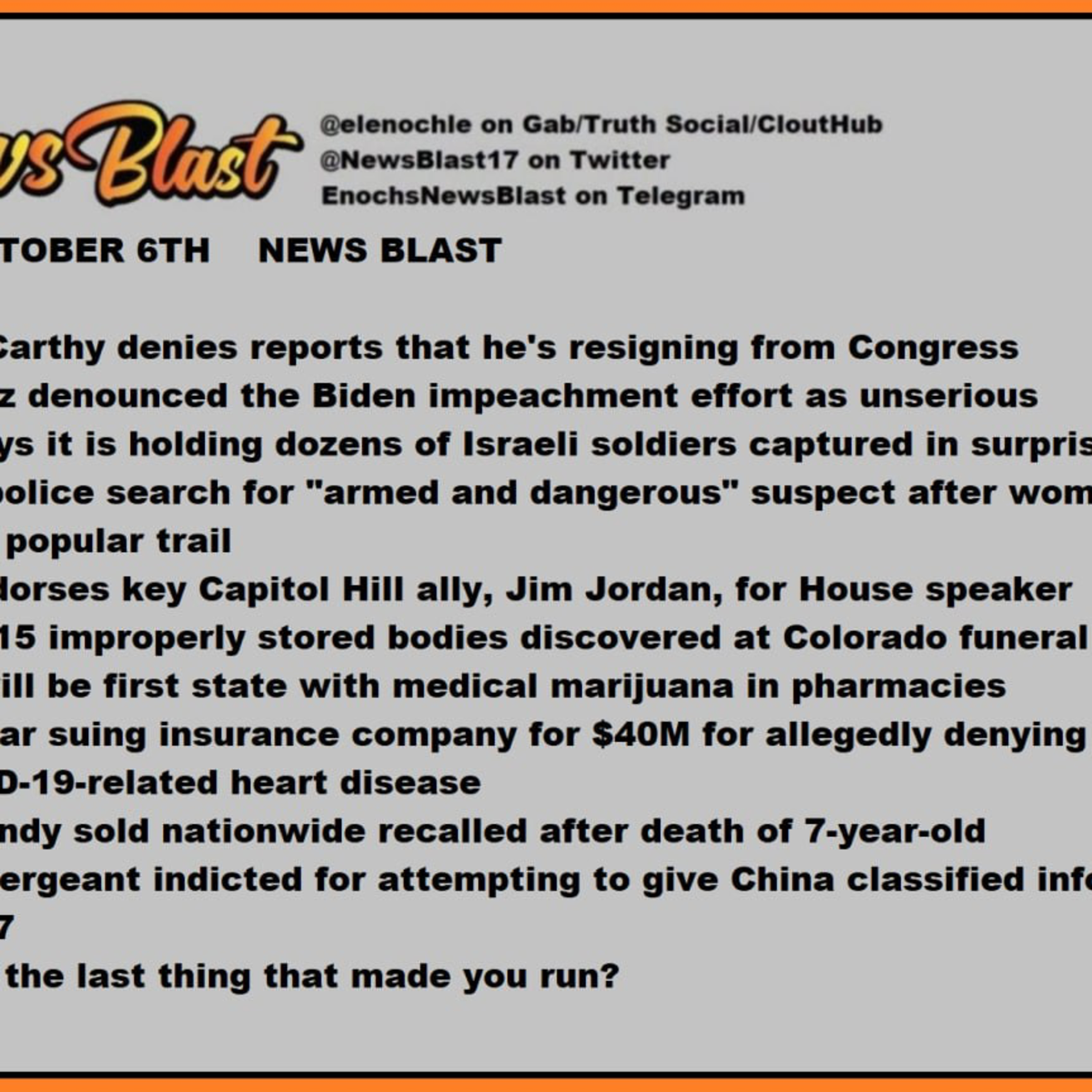 Friday, October 6, 2023 News Blast  episode artwork