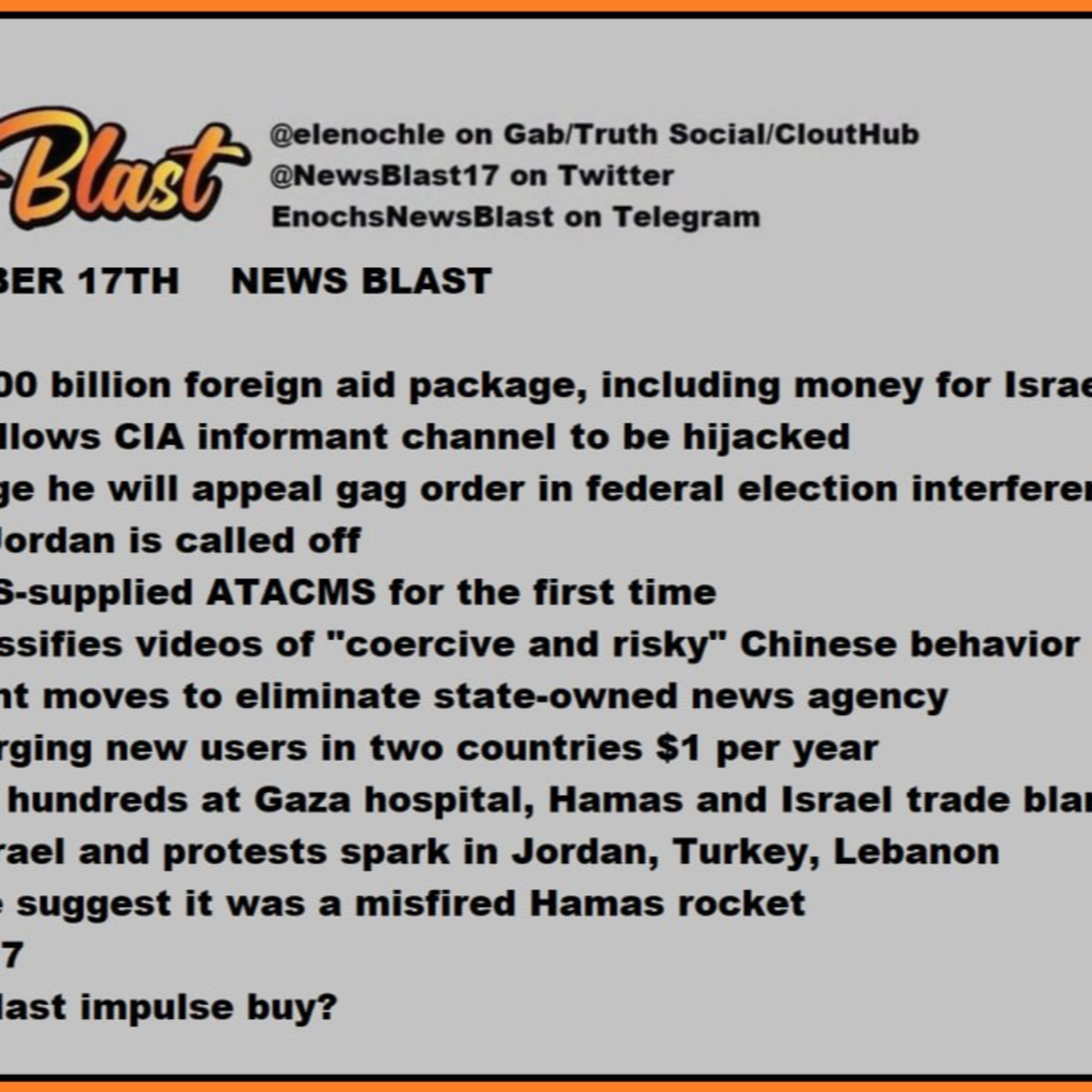 Tuesday, October 17, 2023 News Blast episode artwork