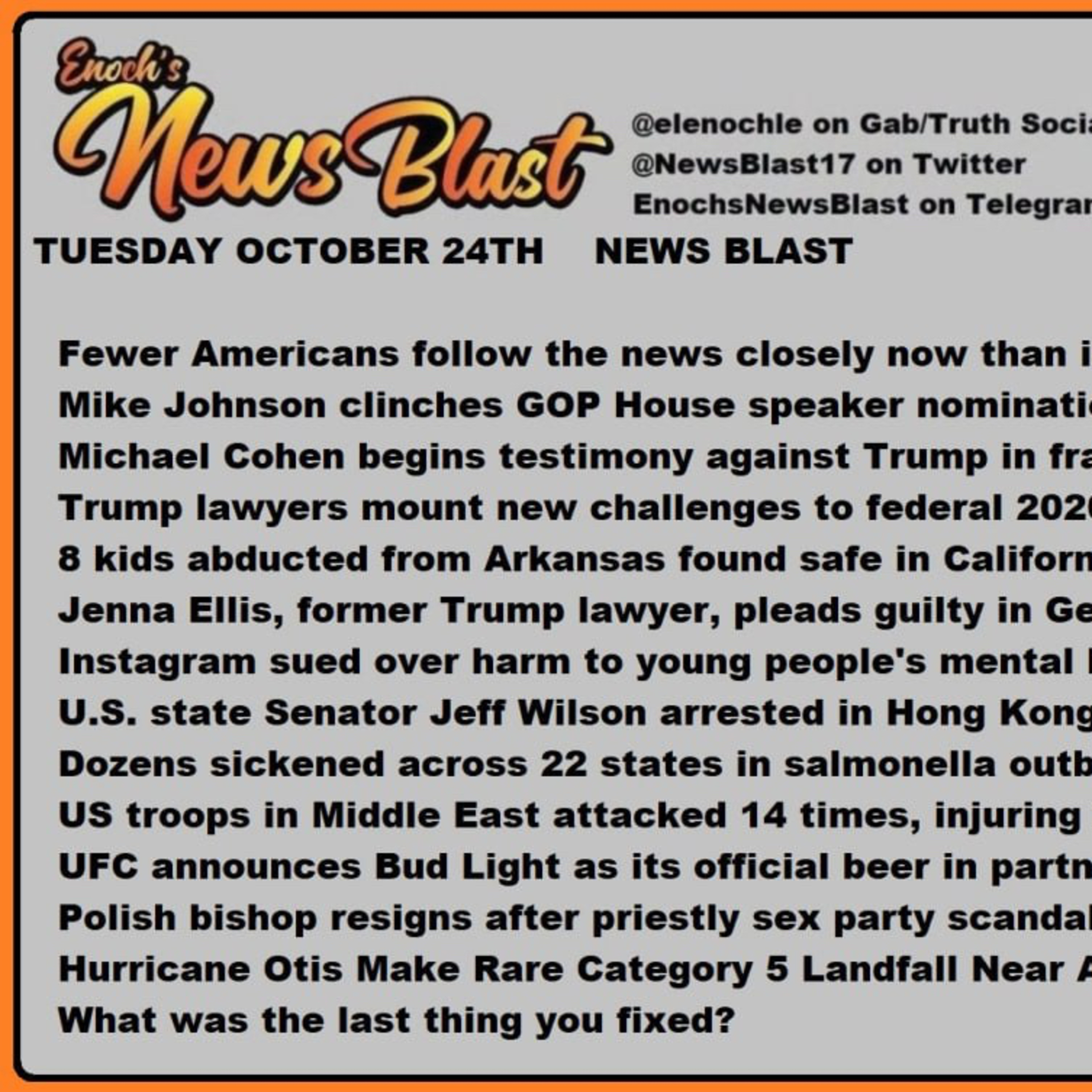 Tuesday October 24, 2023 News Blast episode artwork