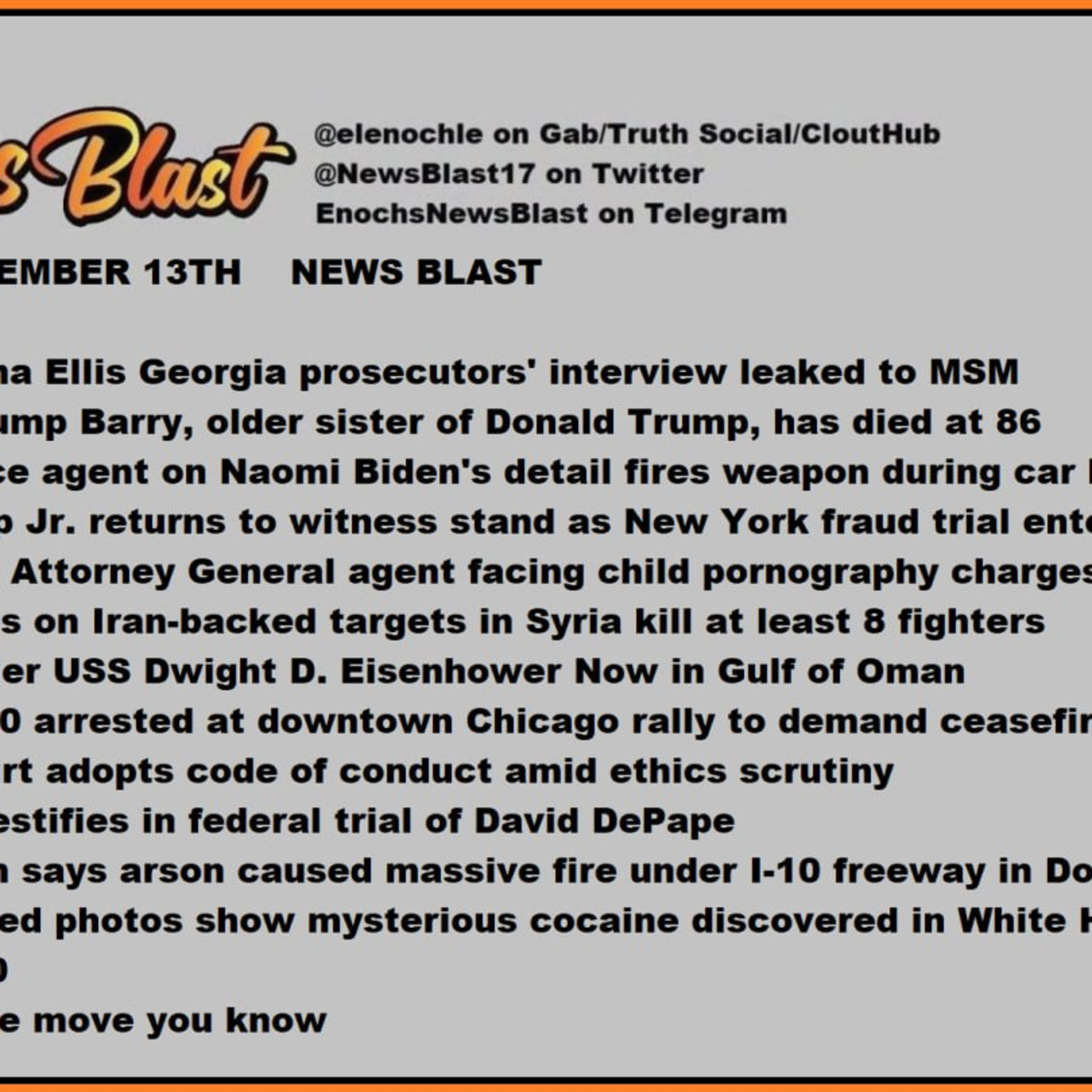Monday, November 13, 2023 News Blast episode artwork