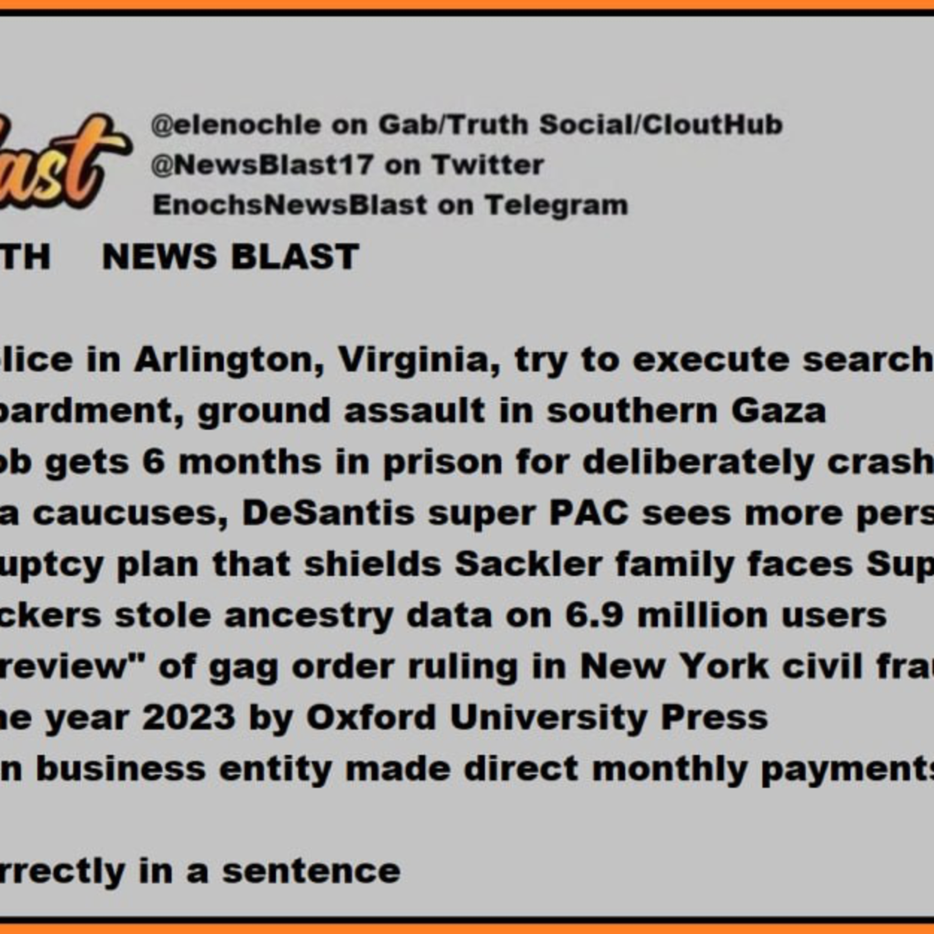 Monday, December 4, 2023 News Blast episode artwork