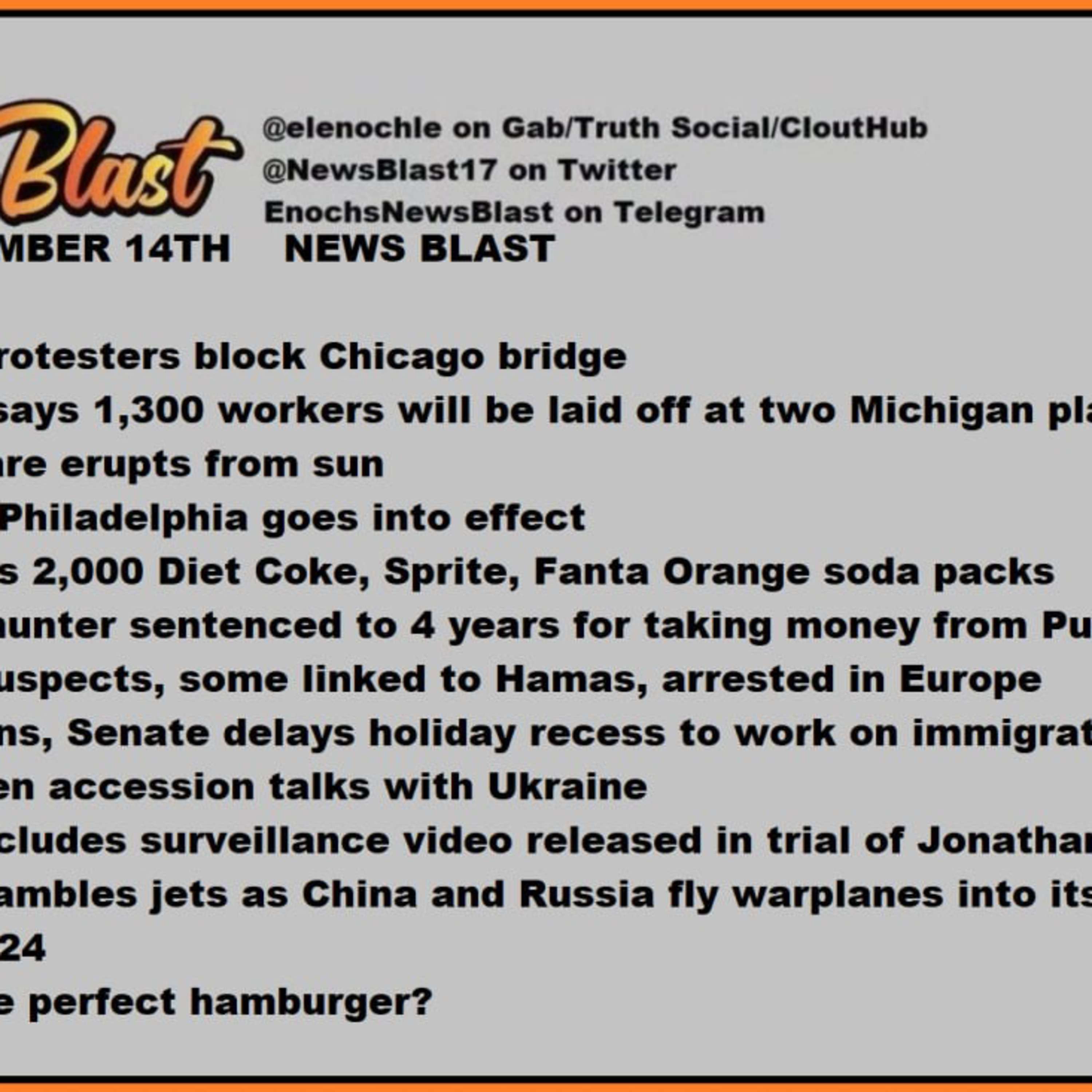 Thurdsay December 14, 2023 News Blast episode artwork