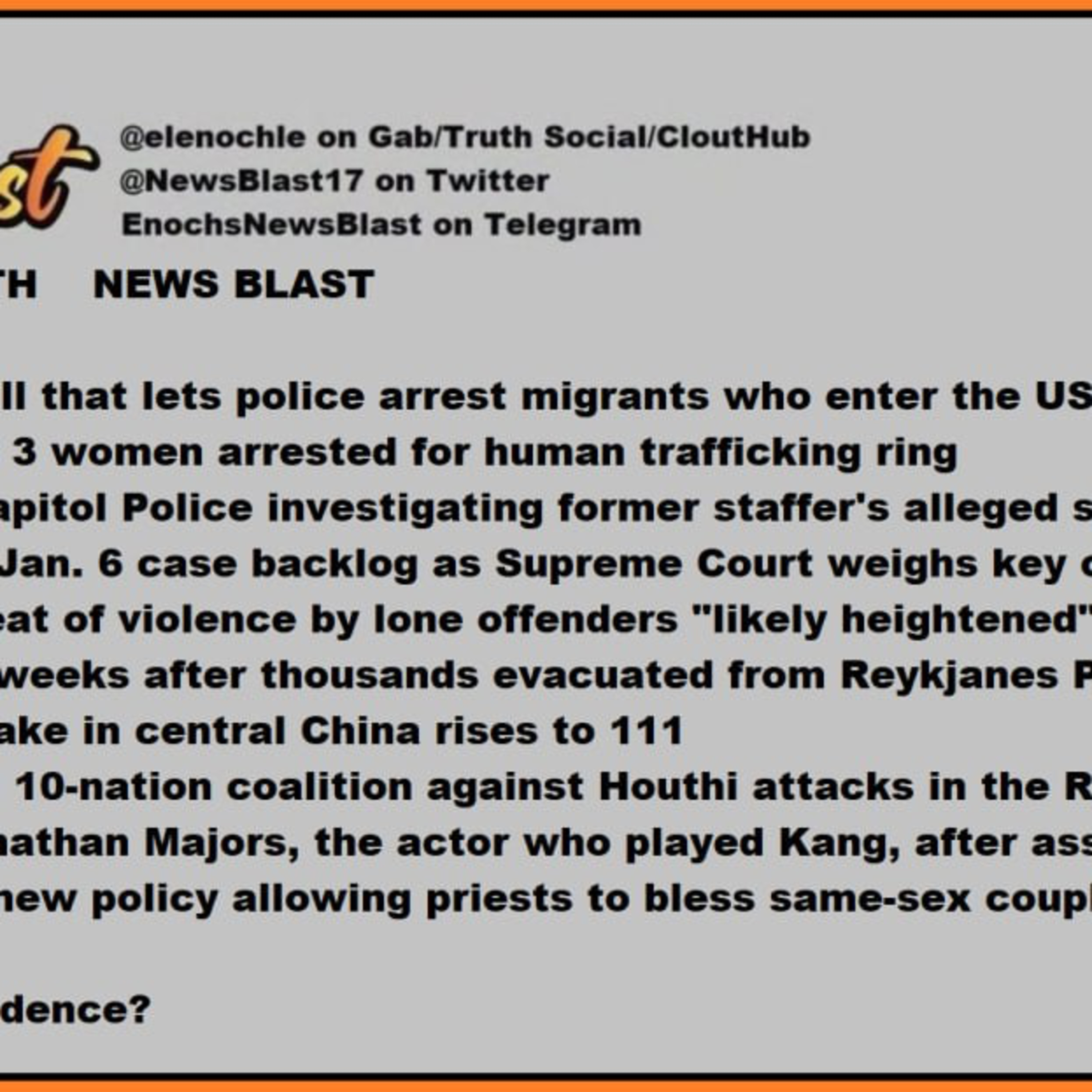 Monday, December 18, 2023 News Blast.  episode artwork