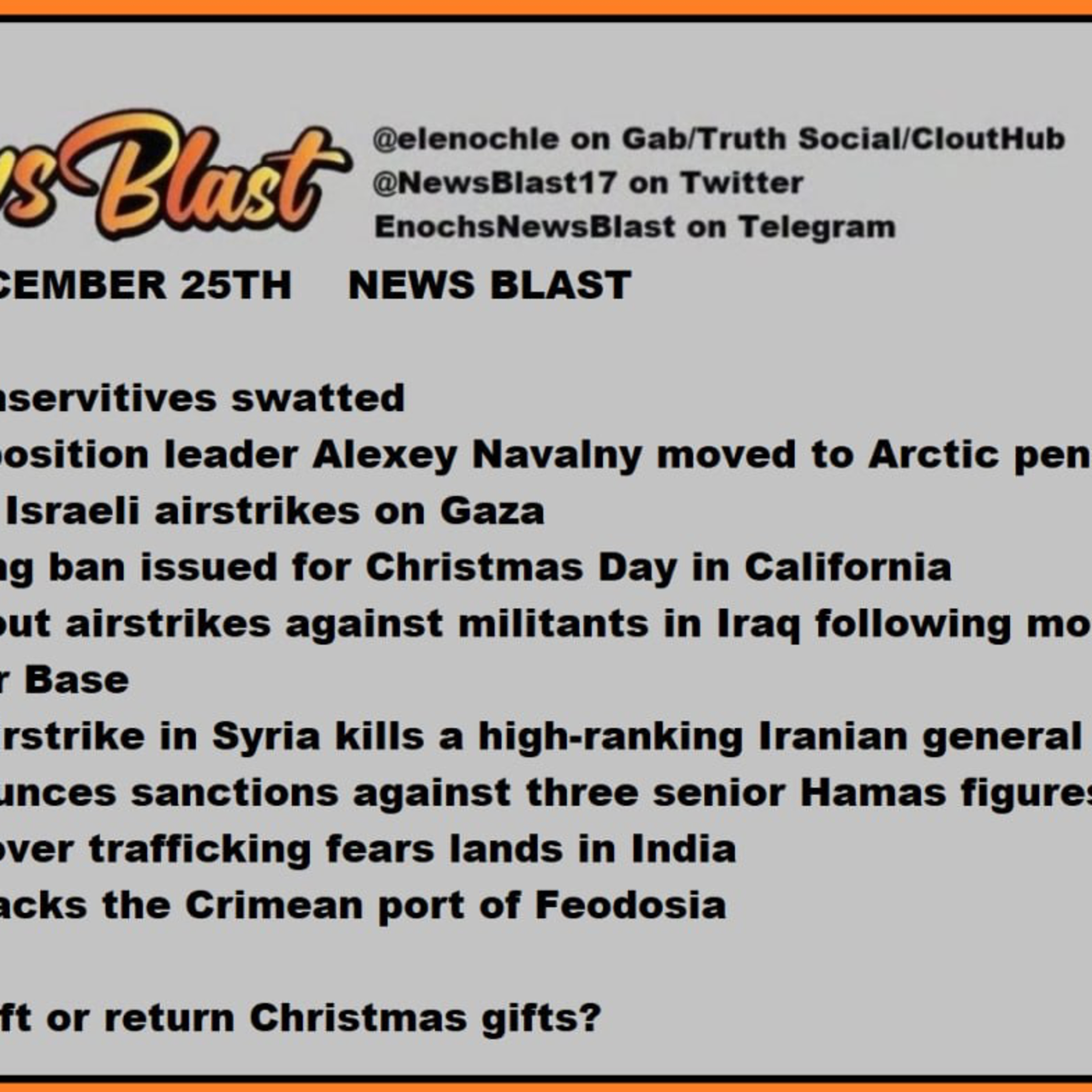 Monday, December 25, 2023 News Blast  episode artwork