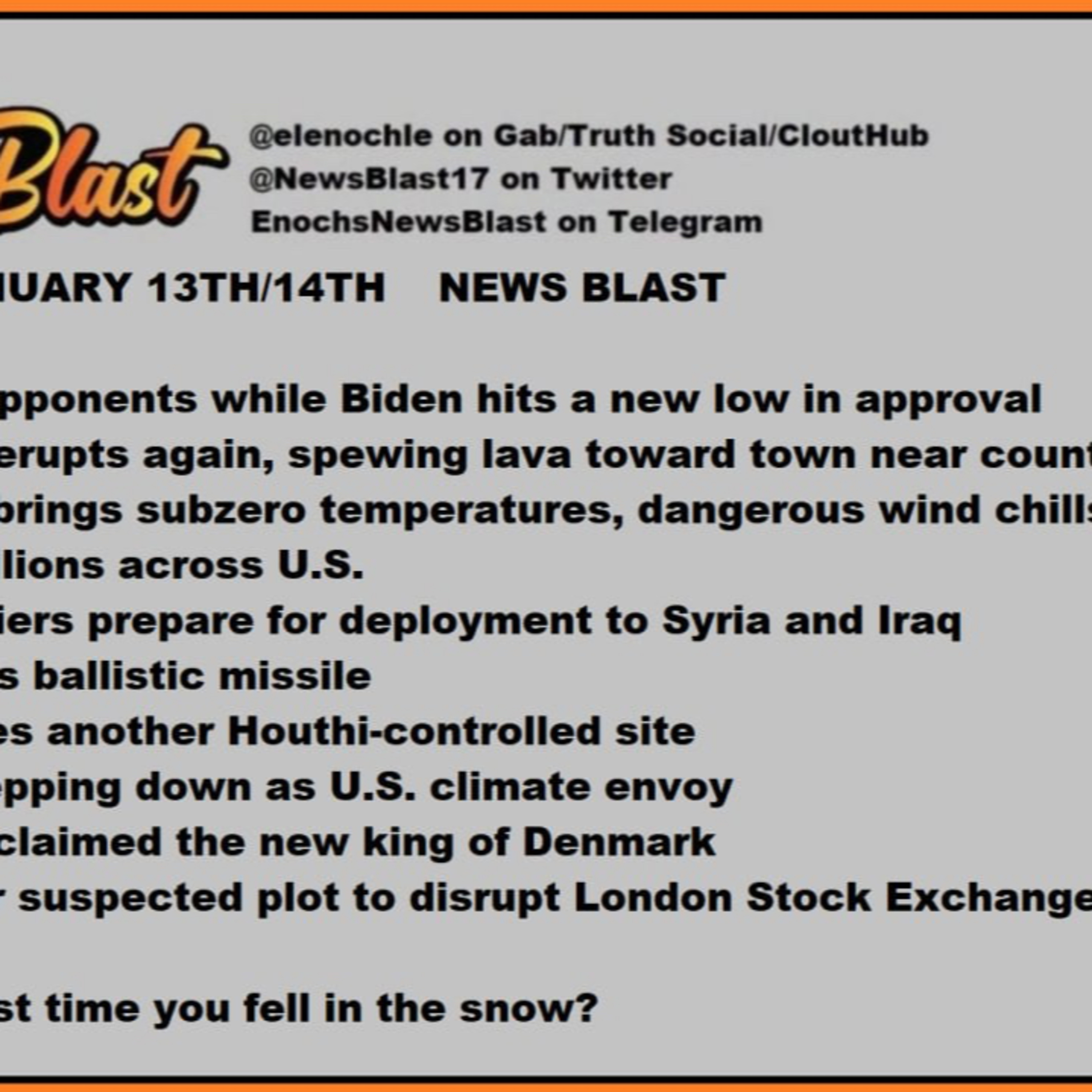 Weekend of January 13, 2024 News Blast episode artwork