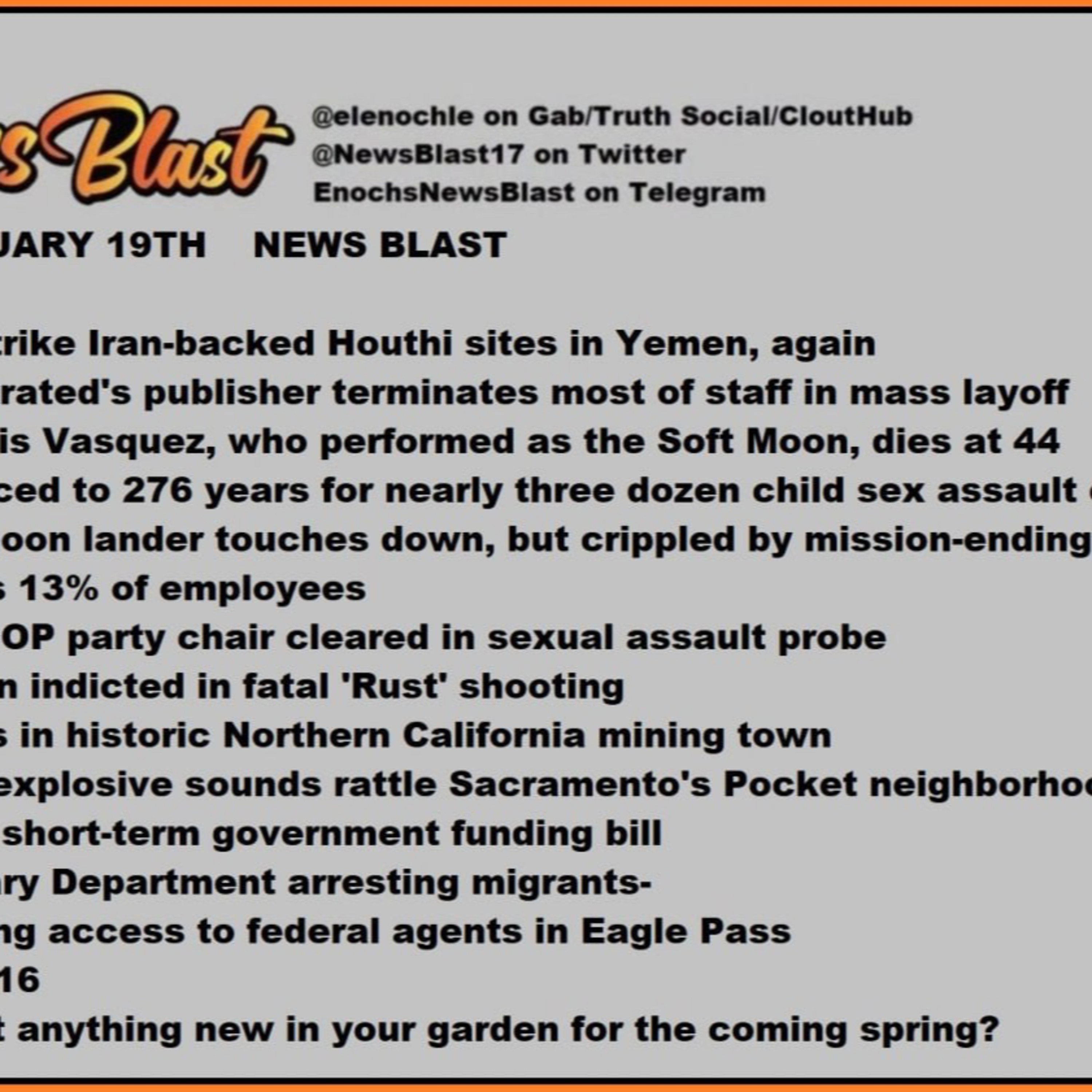 Friday, January 19, 2024 News Blast episode artwork