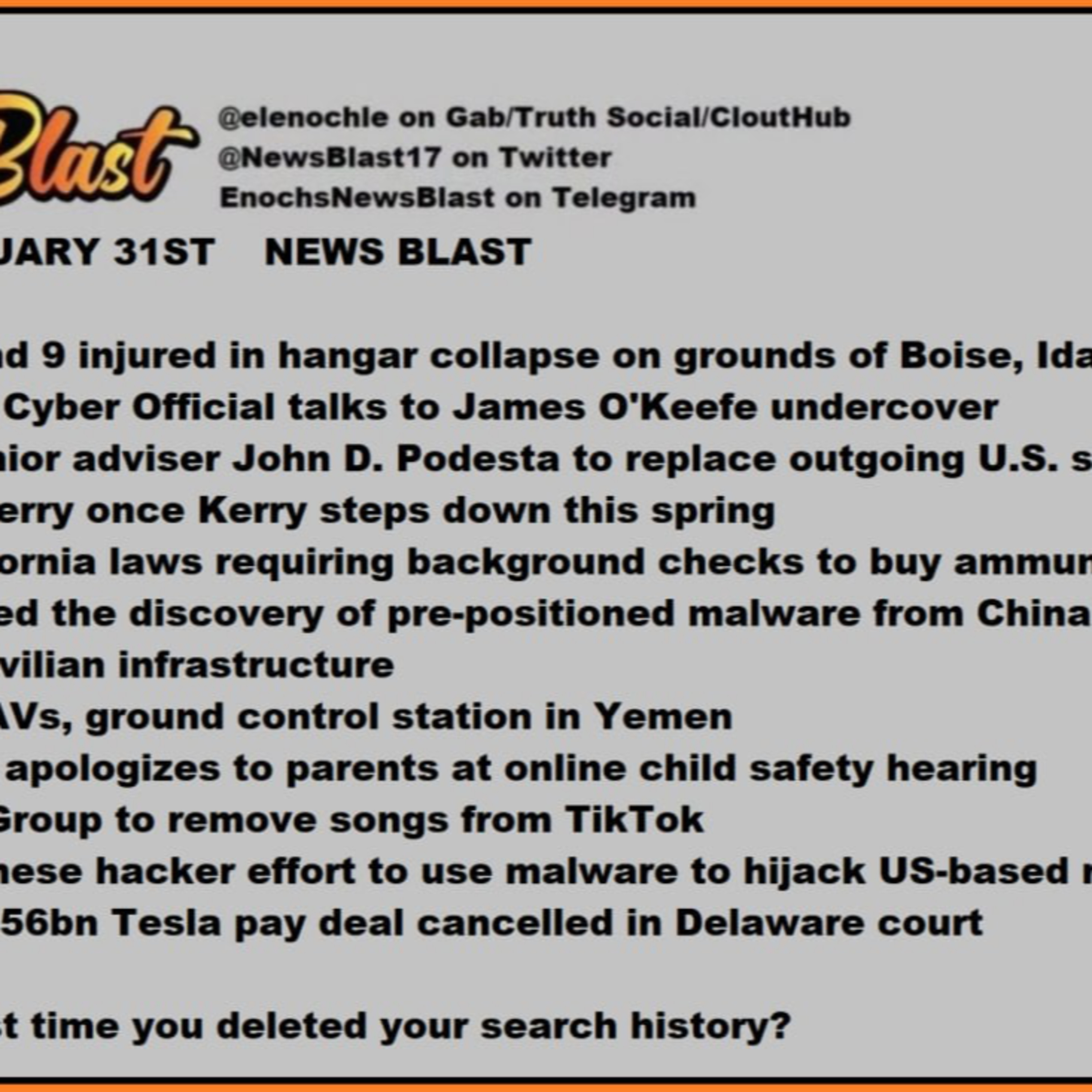 Wednesday, January 31, 2024 News Blast episode artwork
