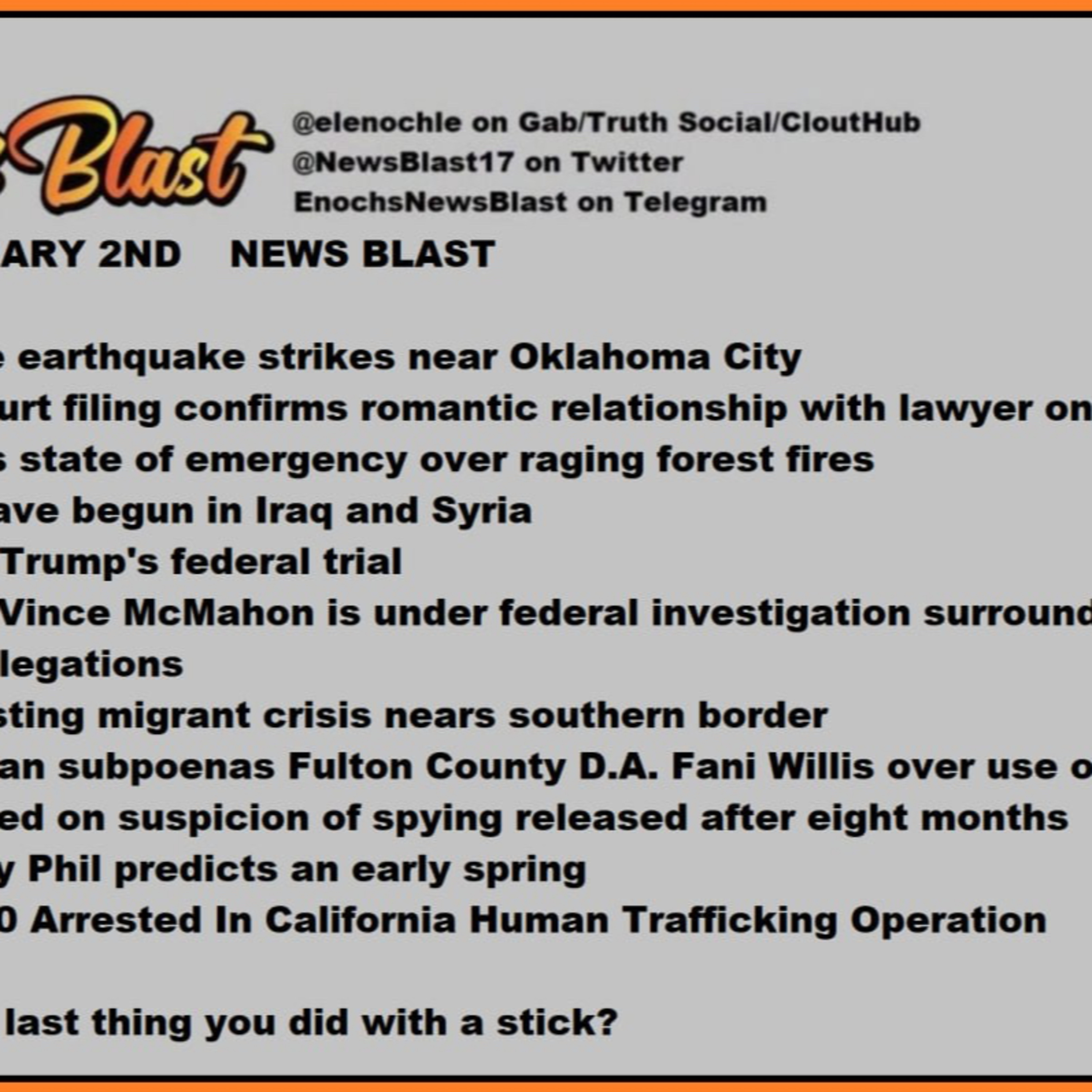 Friday, February 2, 2024 News Blast.  episode artwork