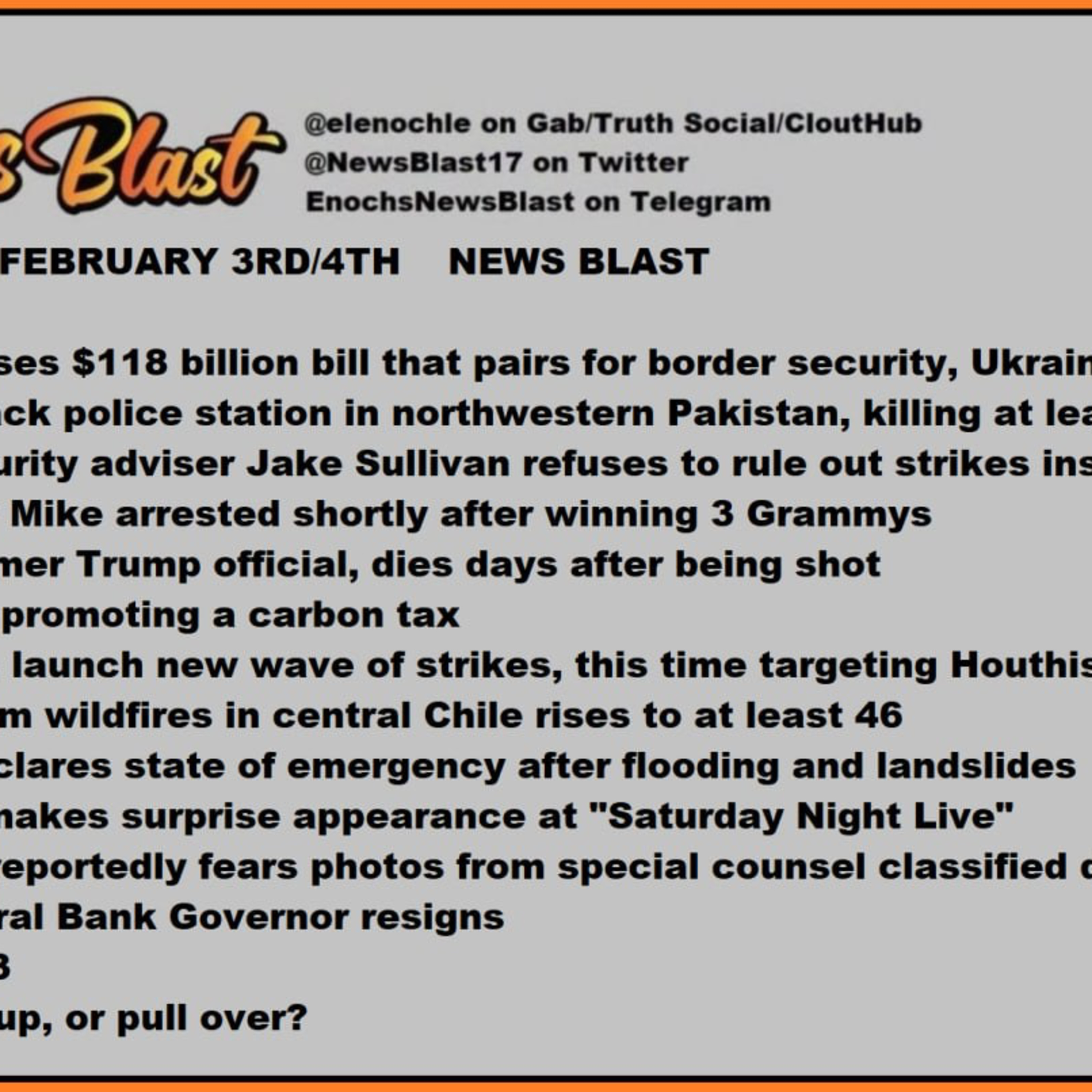 Weekend of February 3/4, 2024 News Blast episode artwork