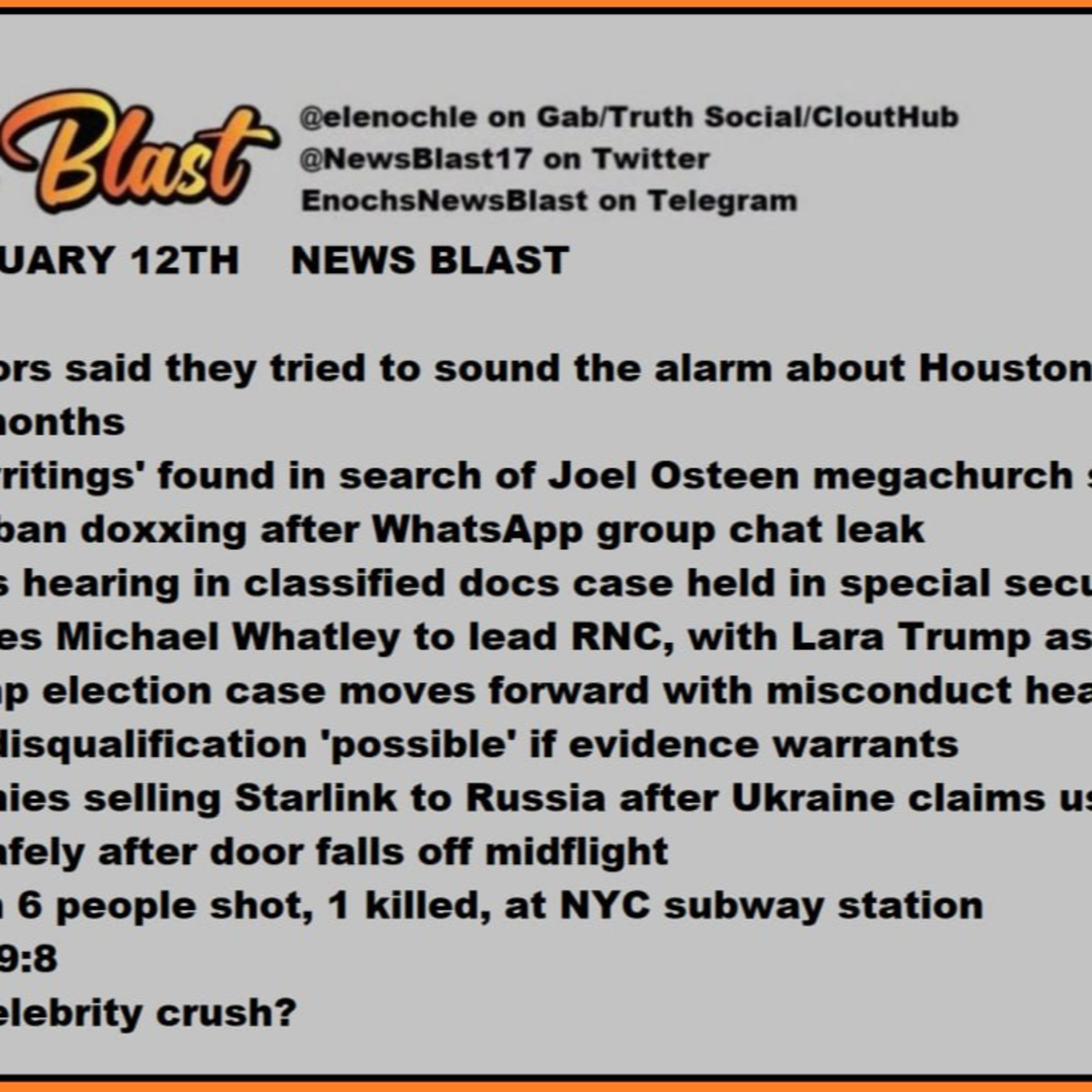 Monday Febuary 12, 2024. News Blast  episode artwork