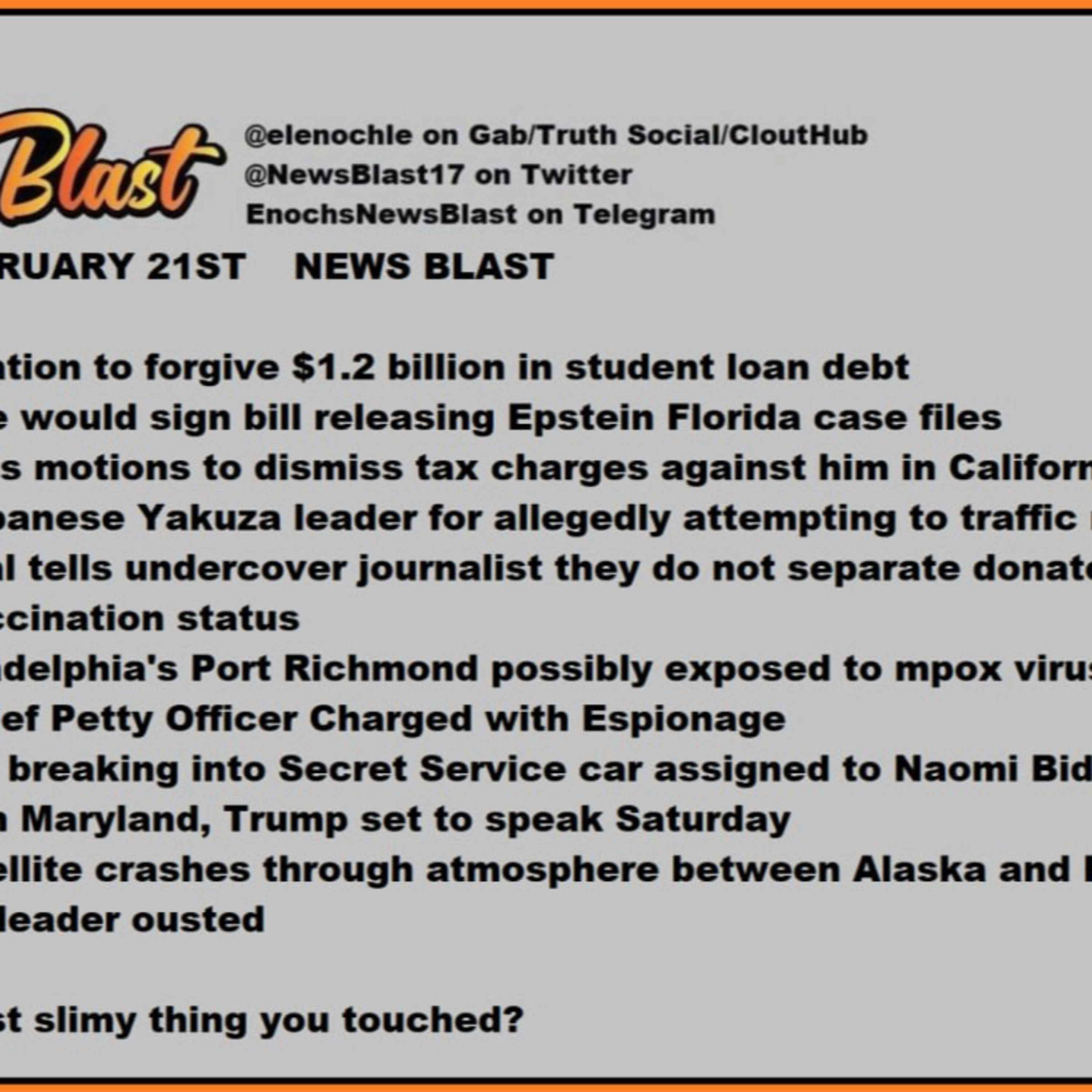Wednesday, February 21, 2024 News Blast episode artwork