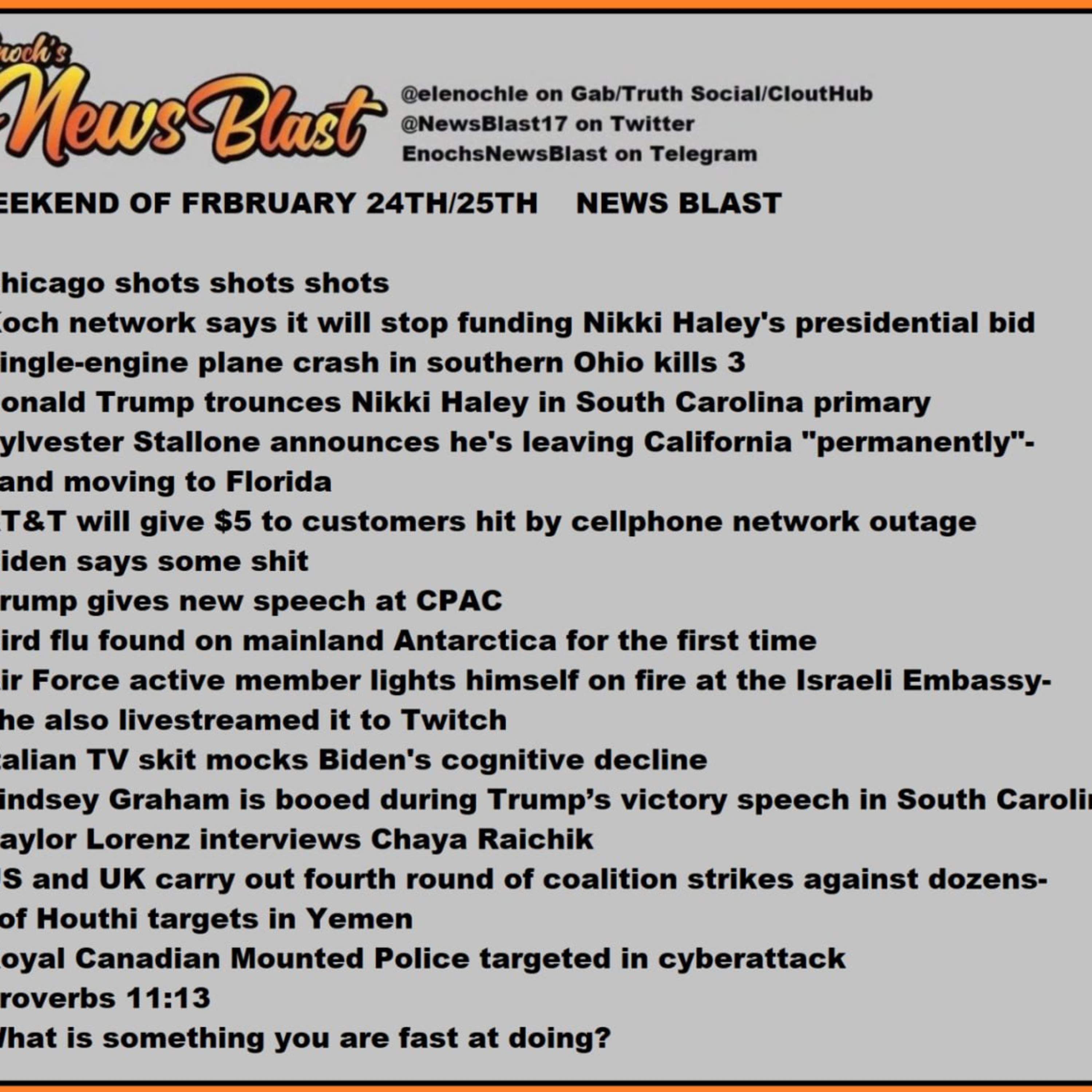 Weekend of February 24/25, 2024 News Blast episode artwork