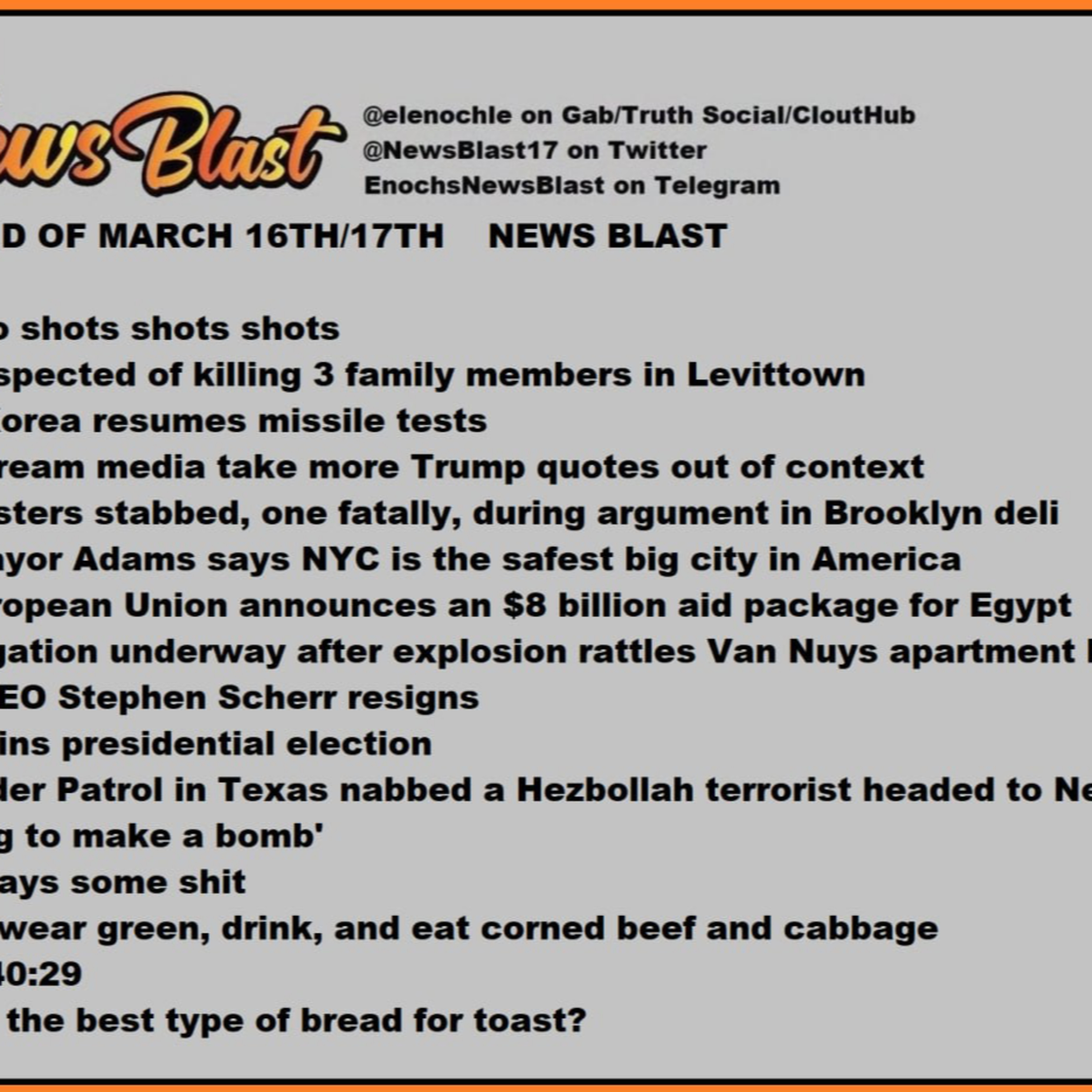 Weekend of March 16/17, 2024 News Blast episode artwork