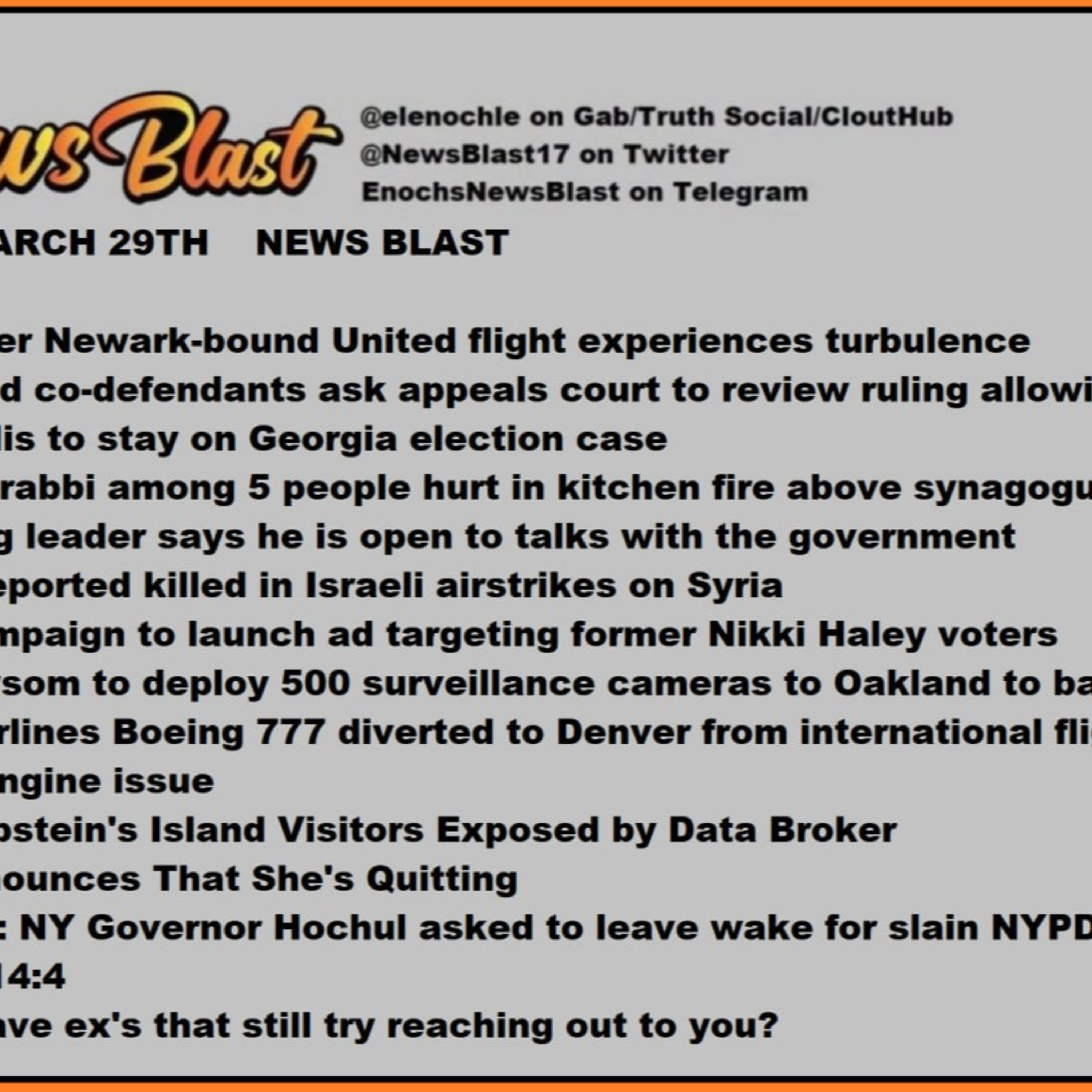 Friday March 29, 2024. News Blast episode artwork