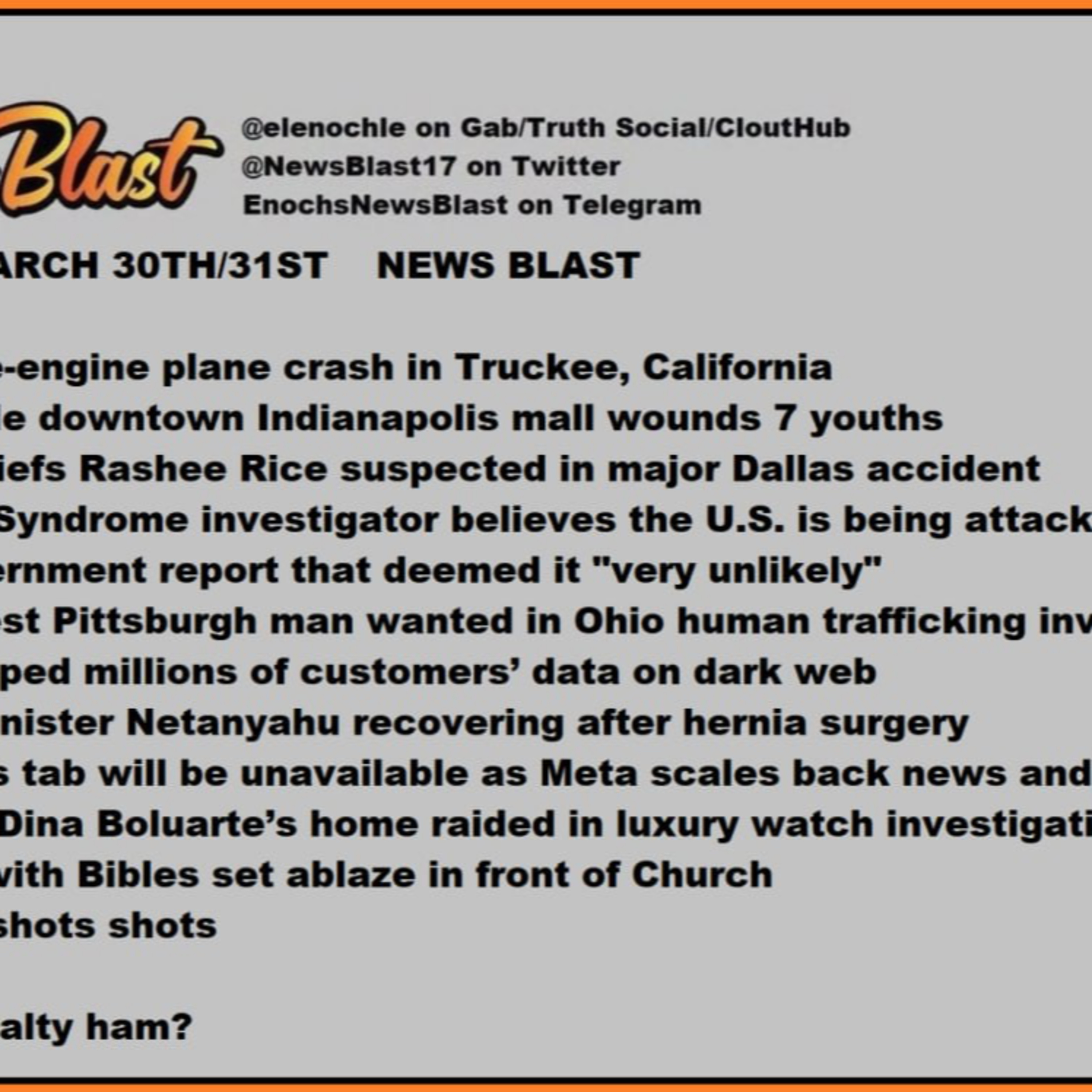 Weekend of March 30/31, 2024 News Blast  episode artwork