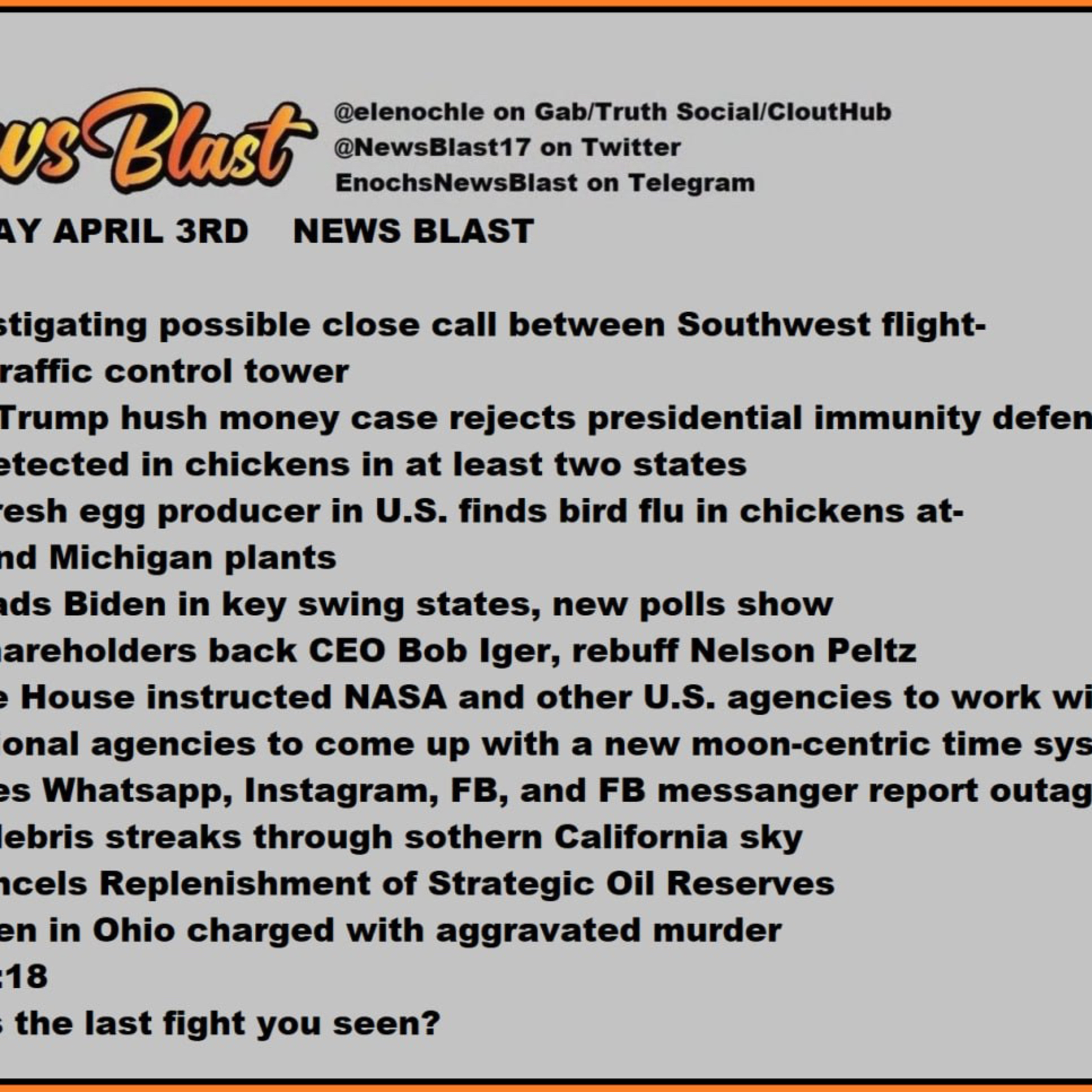 Wednesday, April 3, 2024 News Blast  episode artwork