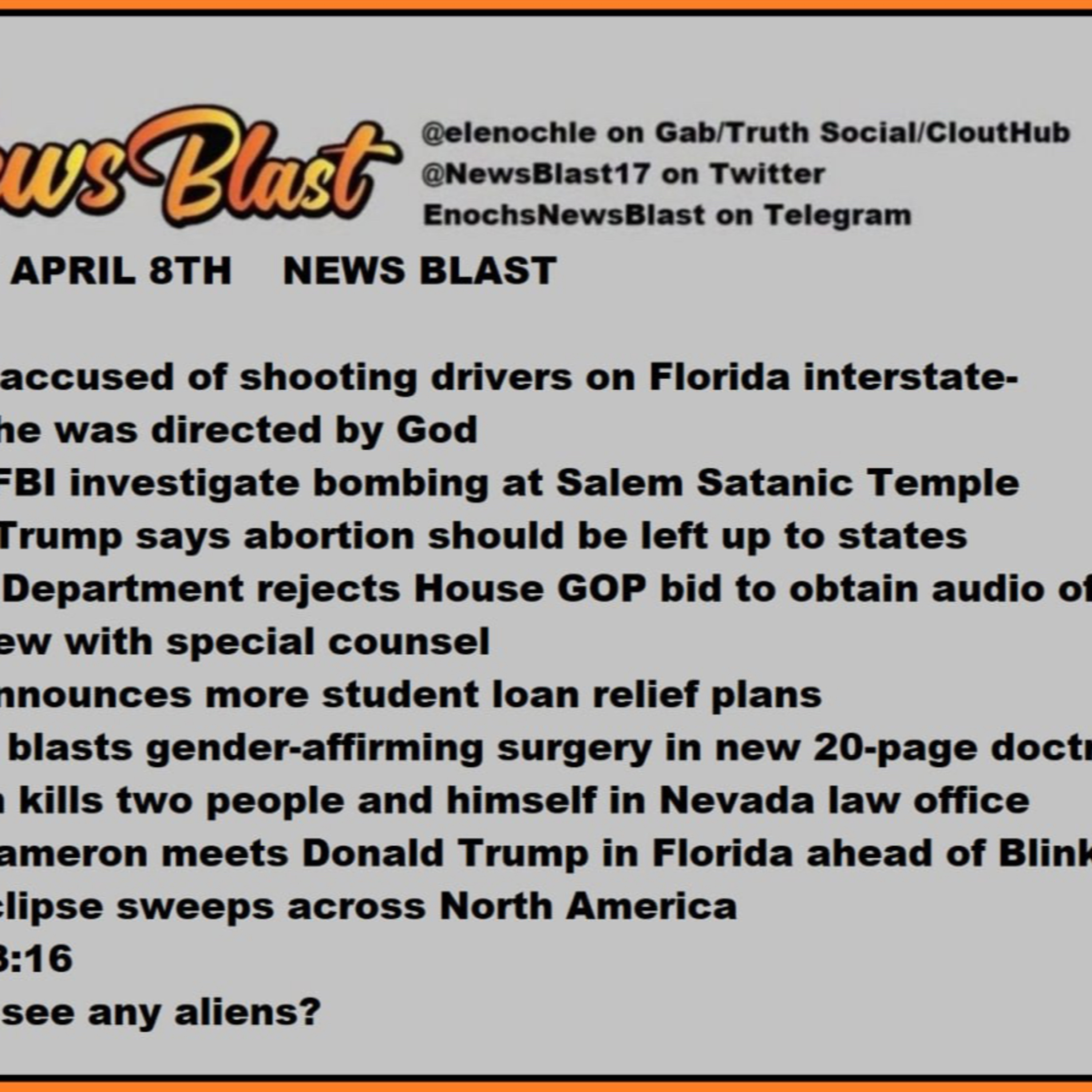Monday, April 8, 2024 News Blast episode artwork