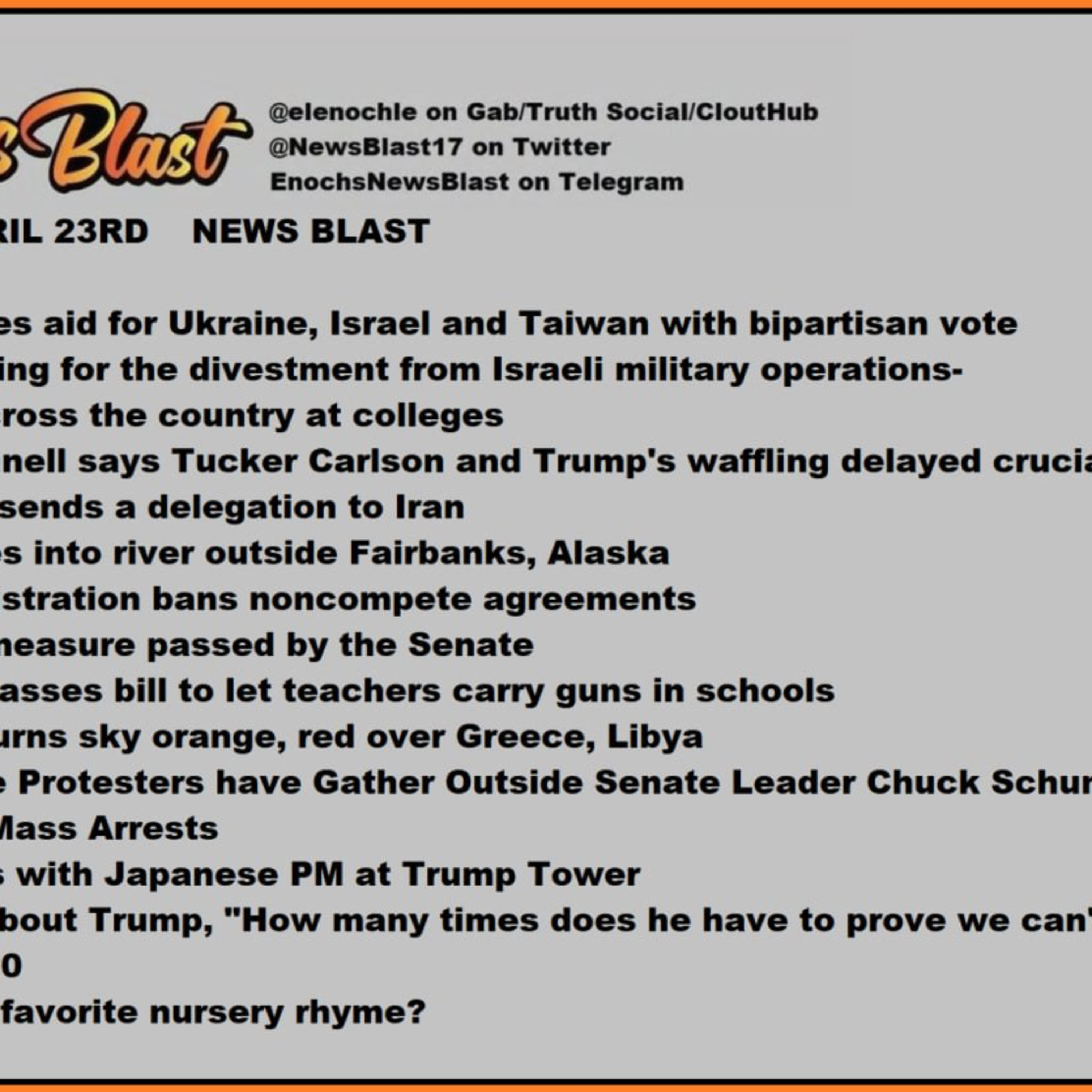 Tuesday April 23, 2024 News Blast episode artwork