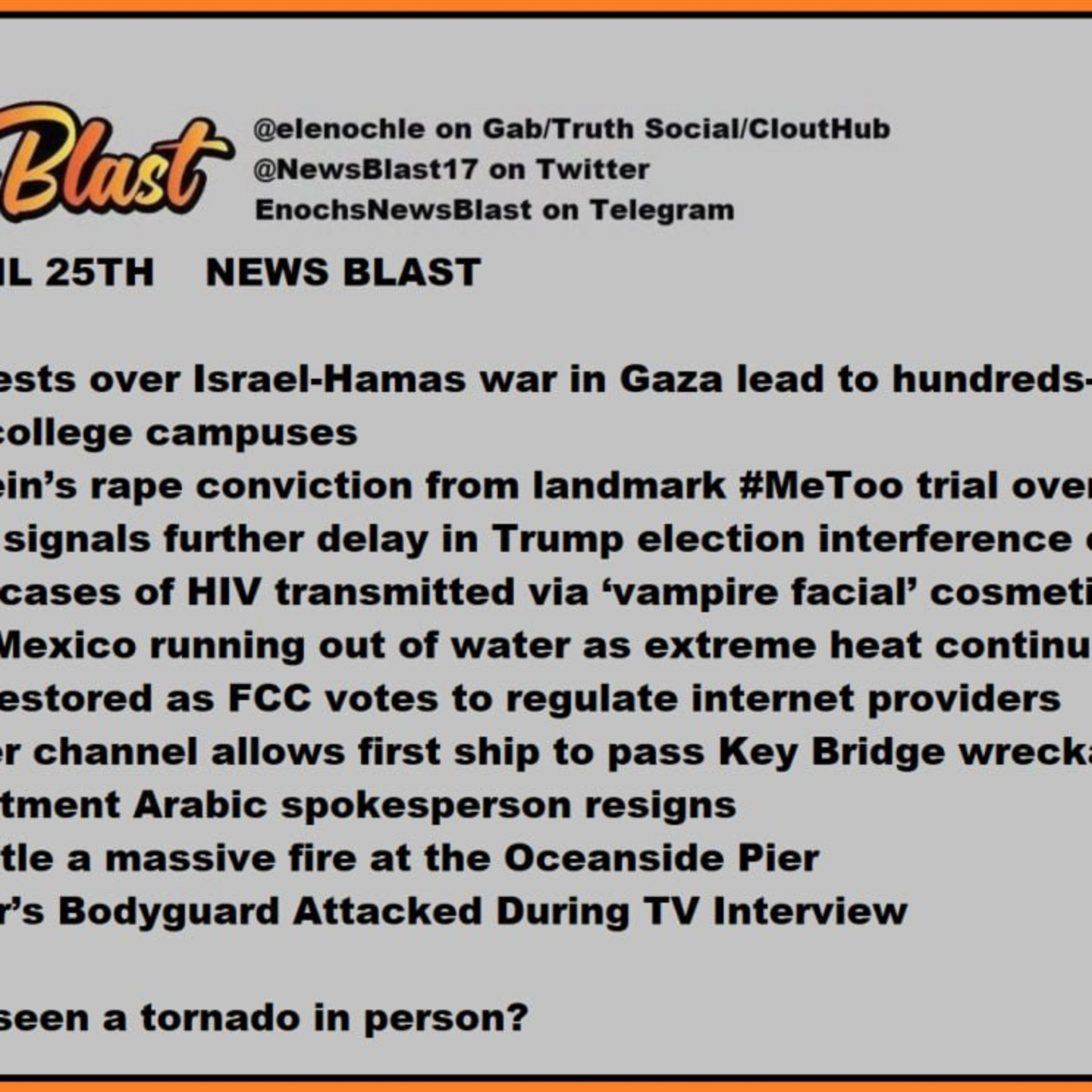 Tuesday, April 30, 2024 News Blast episode artwork