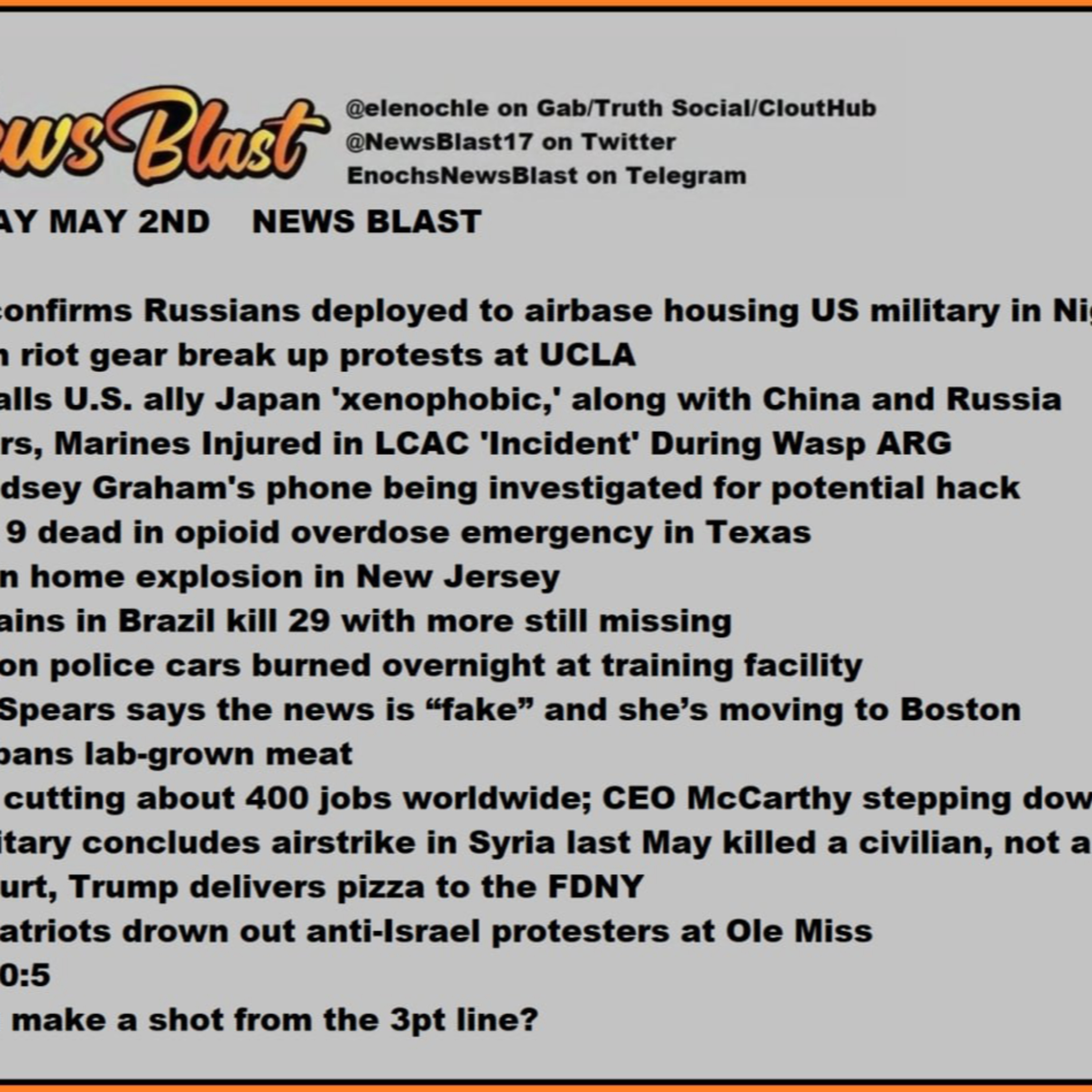 Thursday, May 2, 2024 News Blast episode artwork