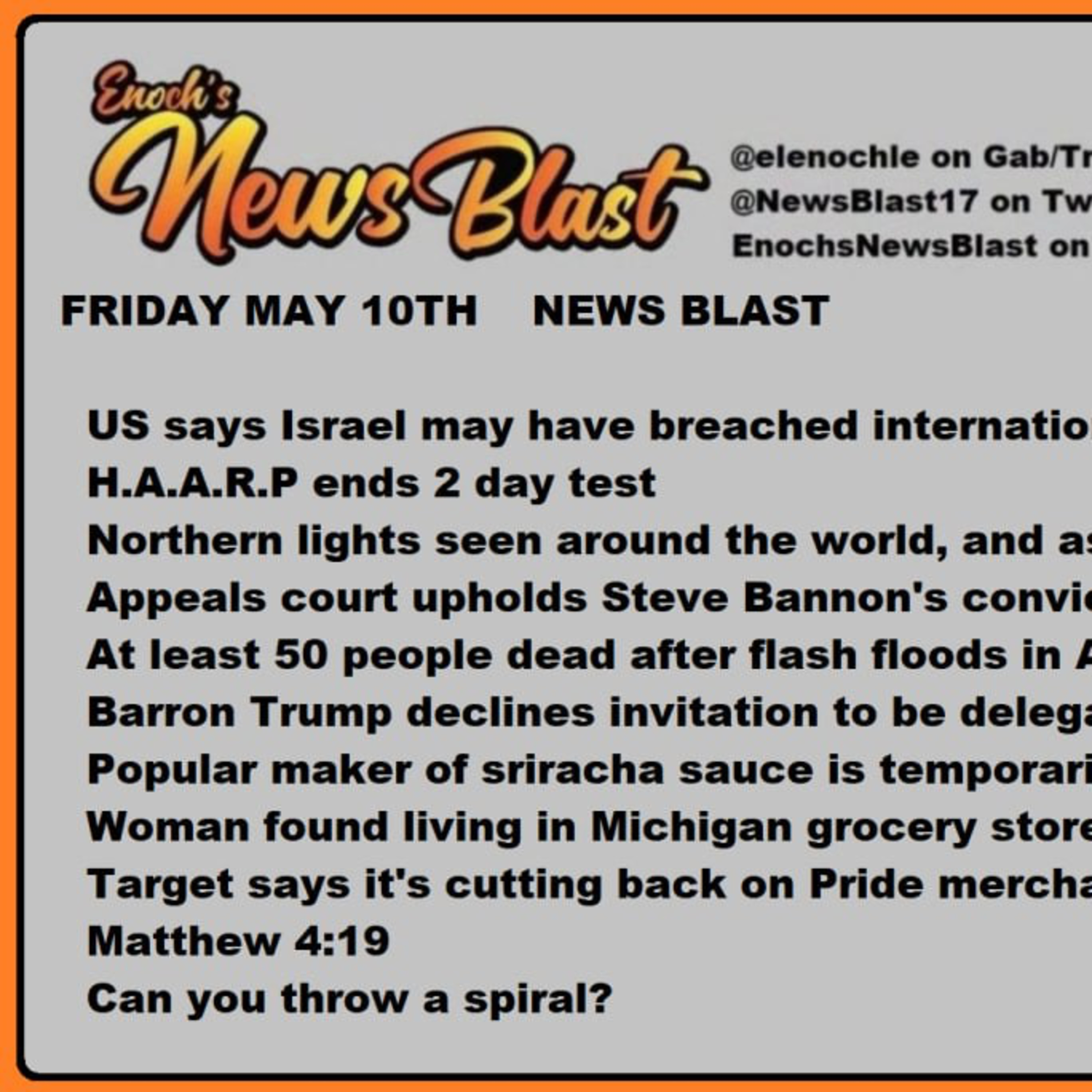 Friday May 10, 2024 News Blast episode artwork