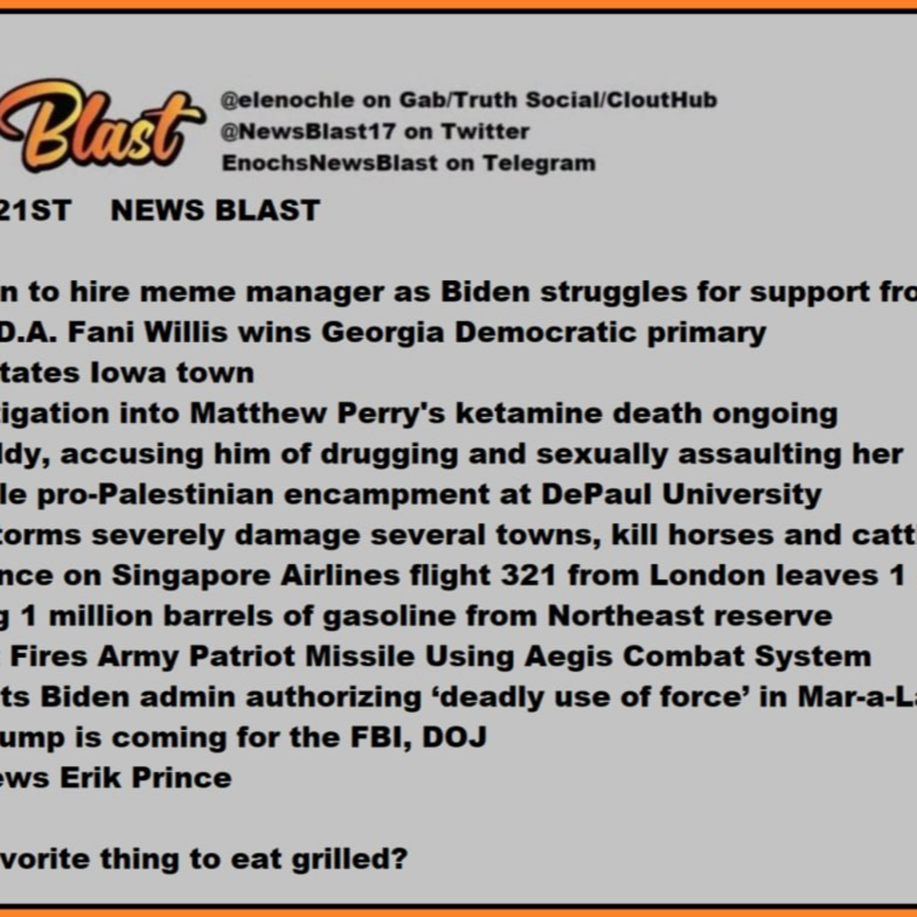 Tuesday, May 21, 2024 News Blast episode artwork
