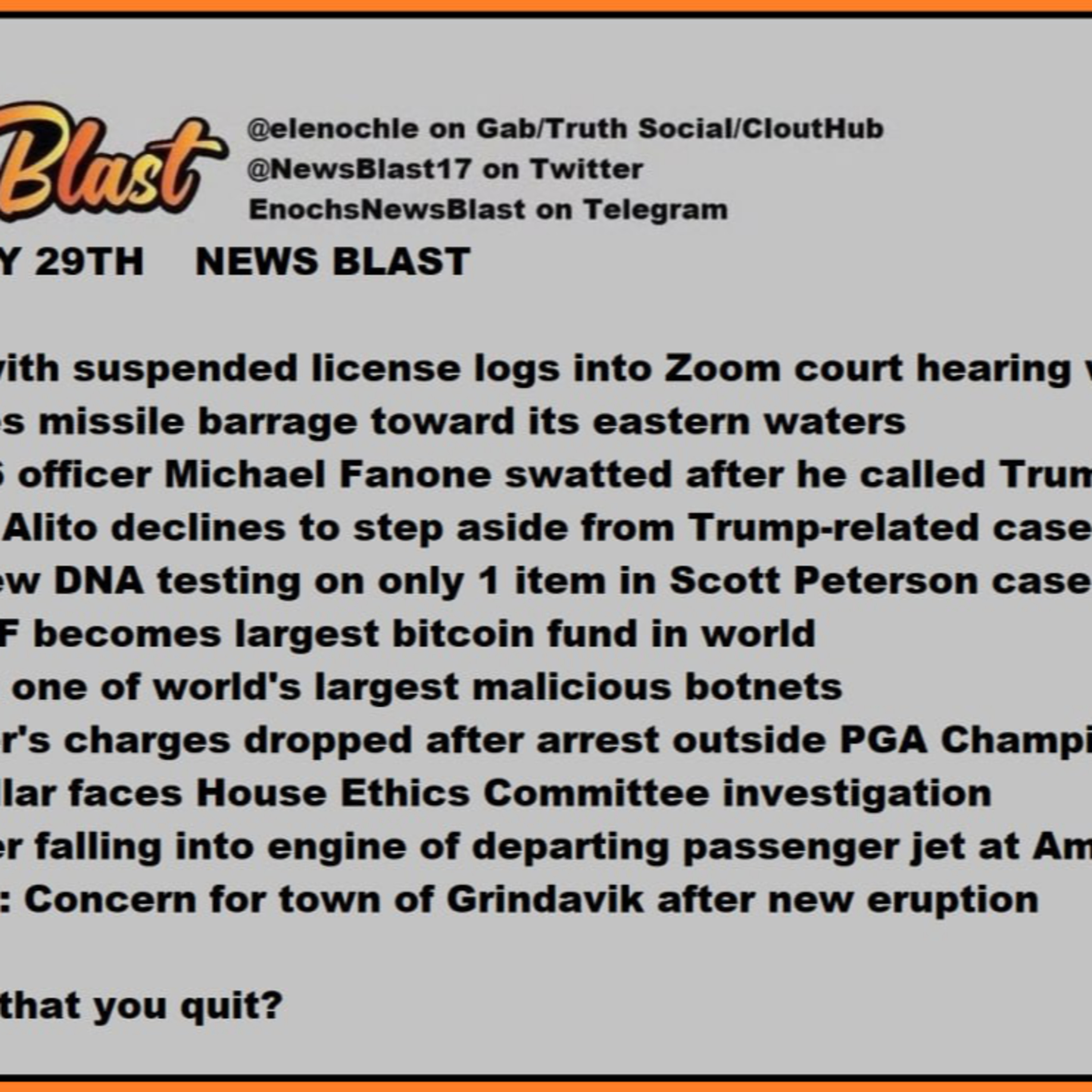 Wednesday, May 29, 2024 News Blast episode artwork