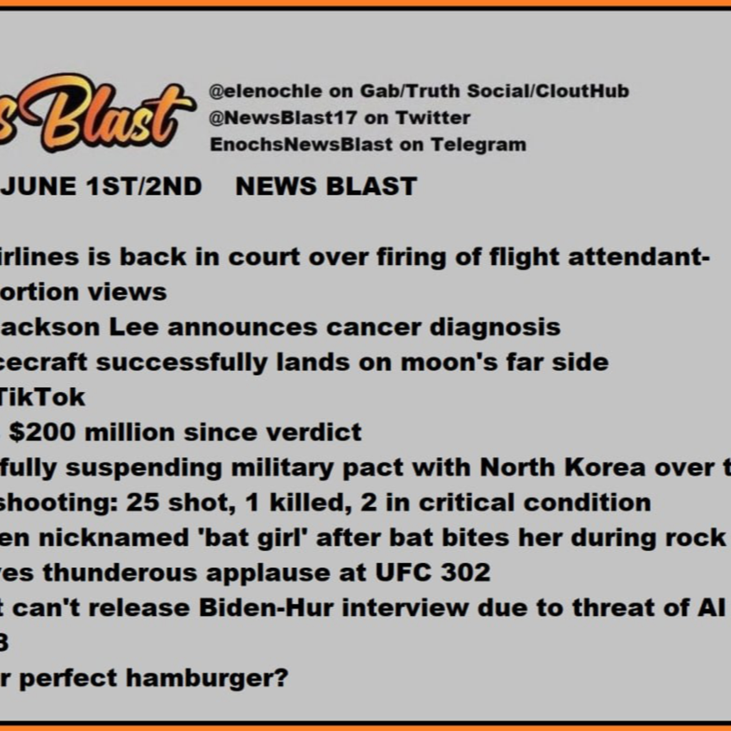 Weekend of June 1/2, 2024 News Blast episode artwork