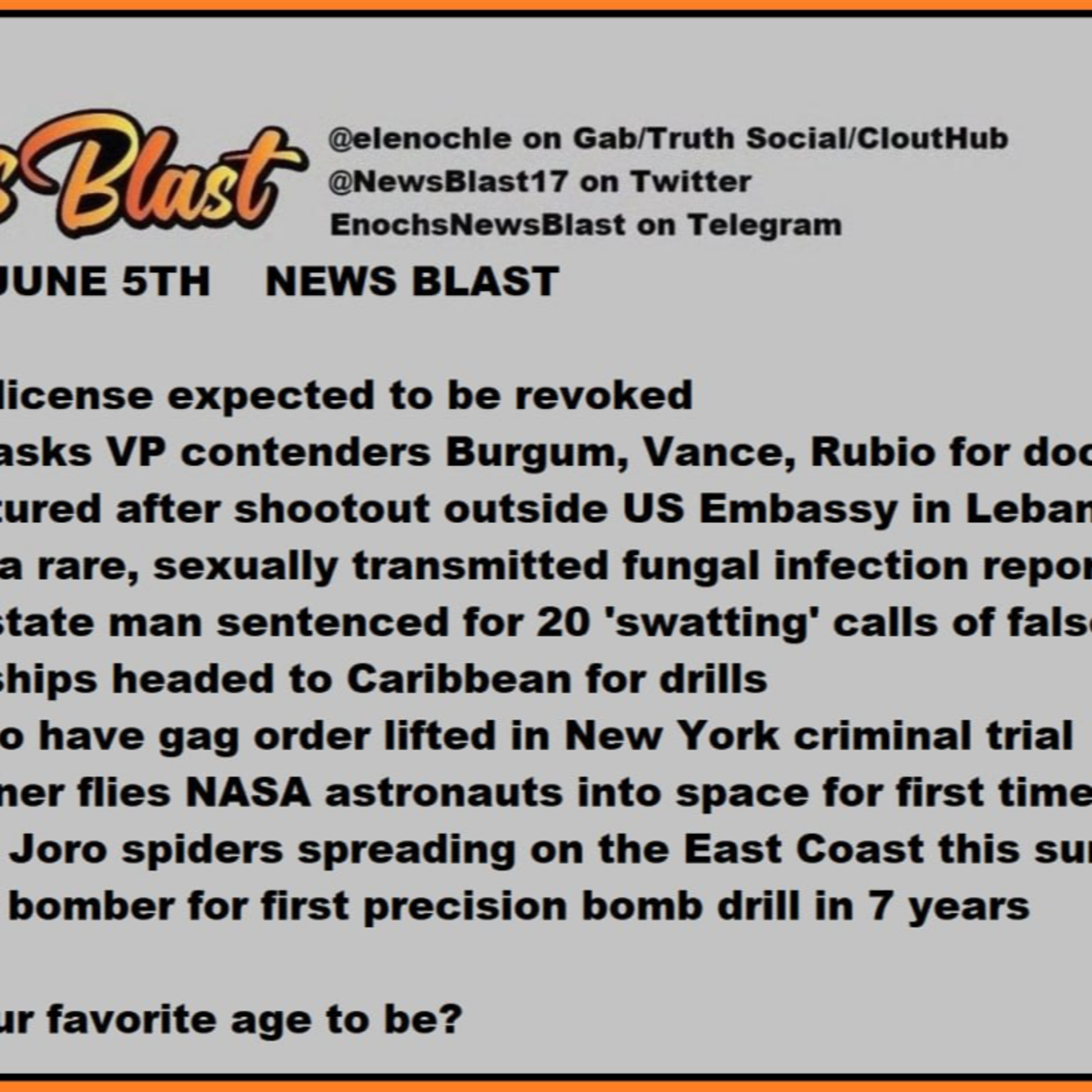 Wednesday, June 5, 2023 News Blast  episode artwork