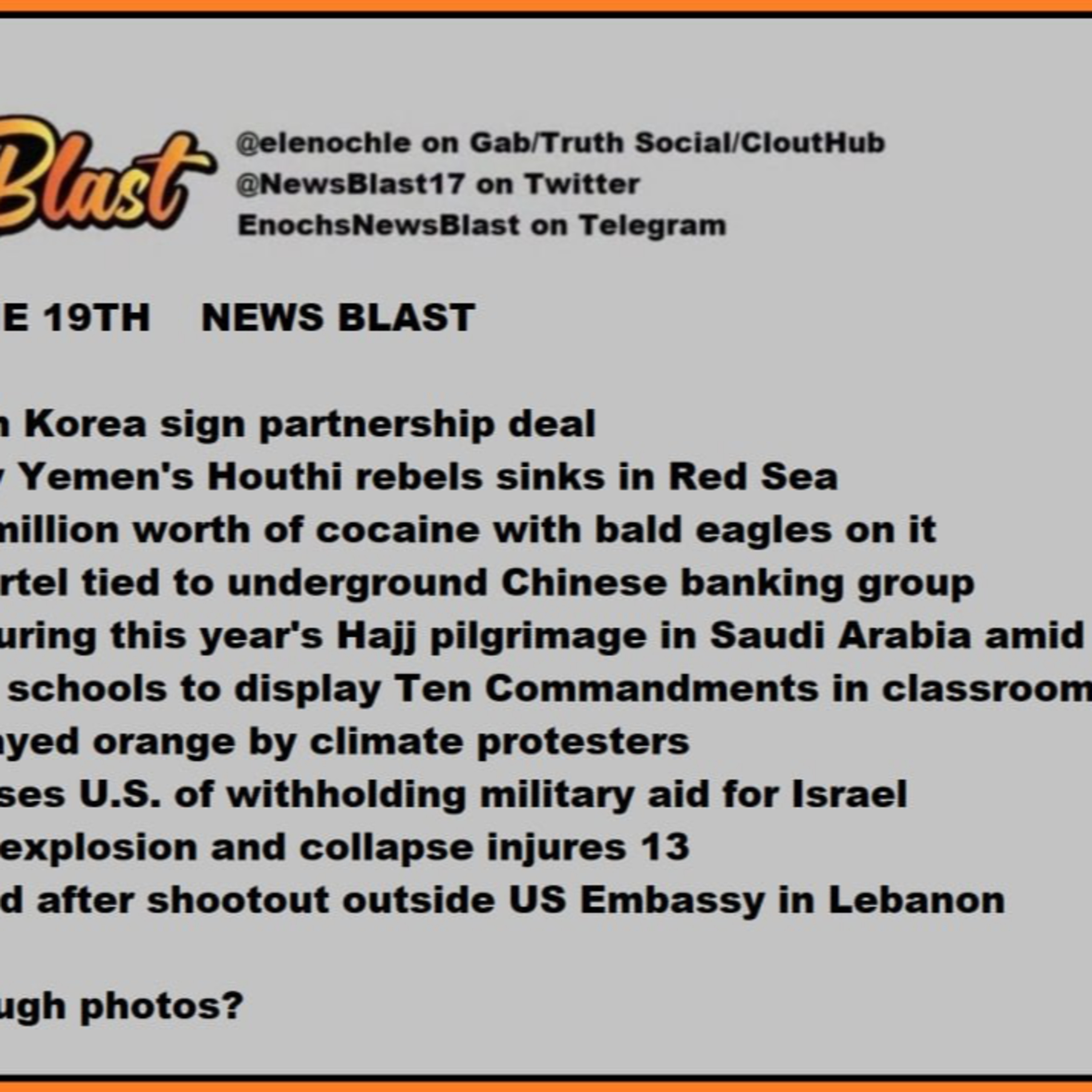 Wednesday June 19, 2024 News Blast episode artwork