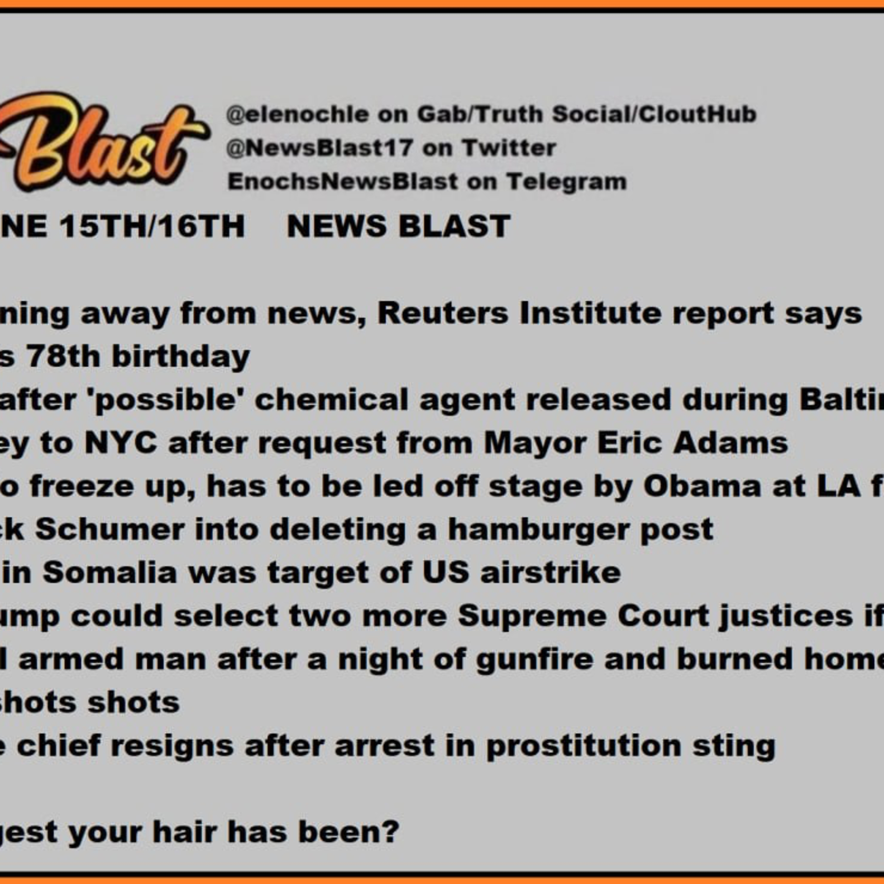 Weekend of June 15/16, 2024 News Blast  episode artwork