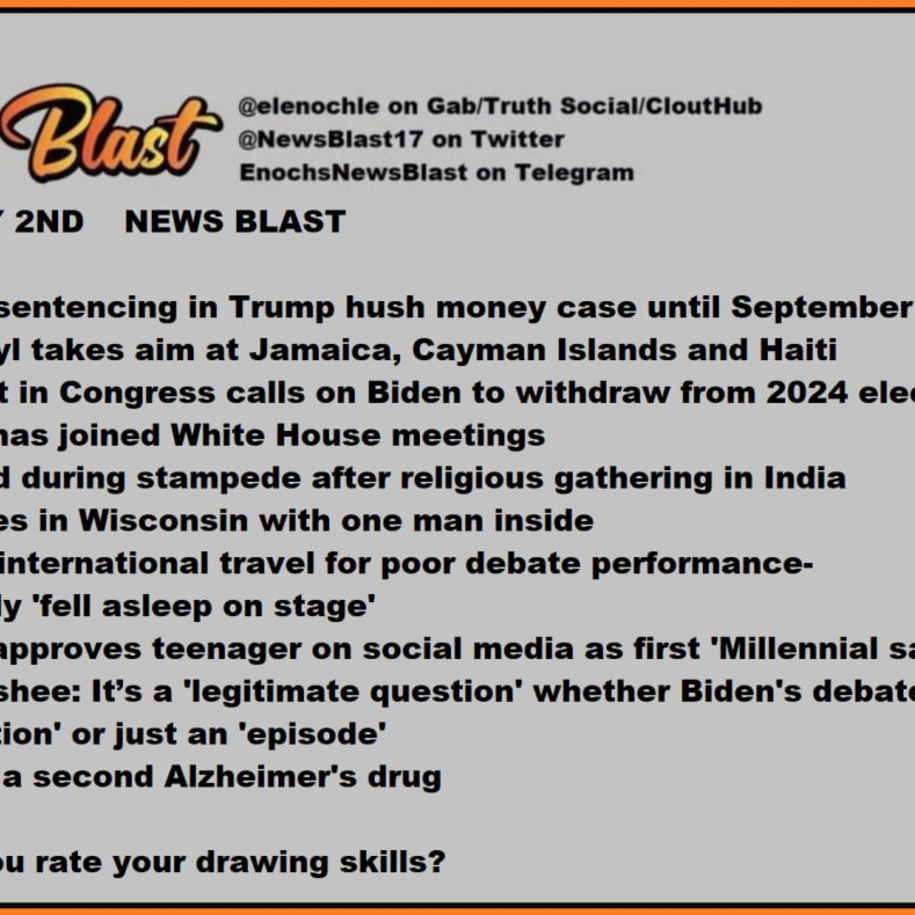 Tuesday July 2, 2024 News Blast episode artwork