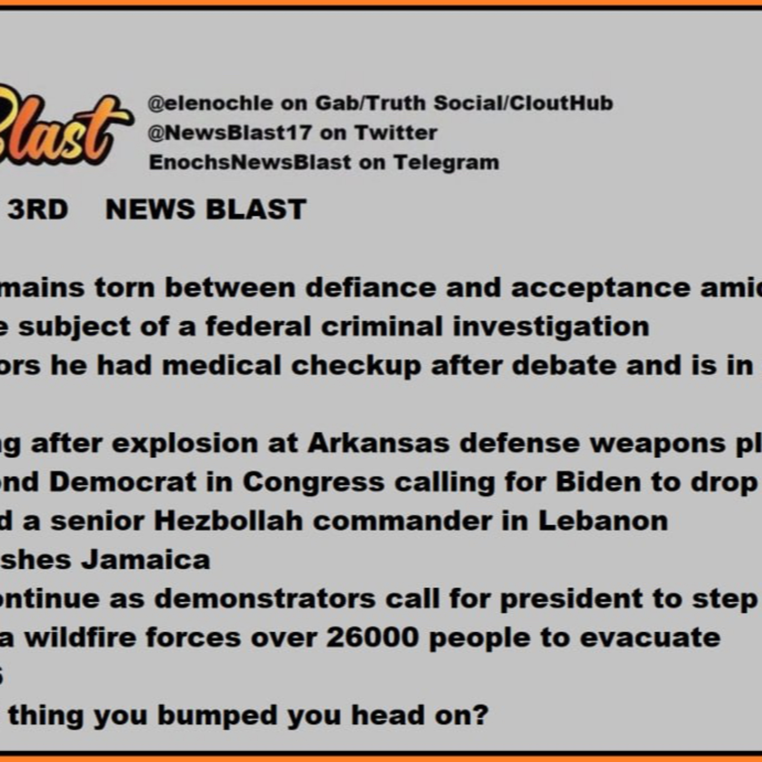Wednesday, July 3, 2024 News Blast episode artwork
