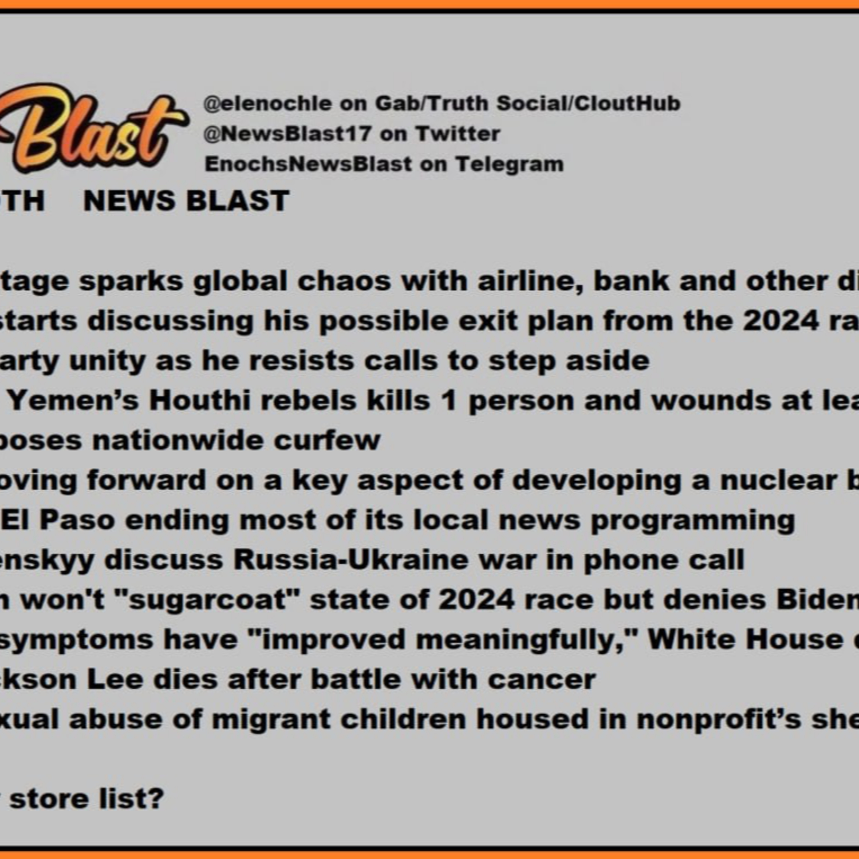 Friday, July 19, 2024 News Blast episode artwork