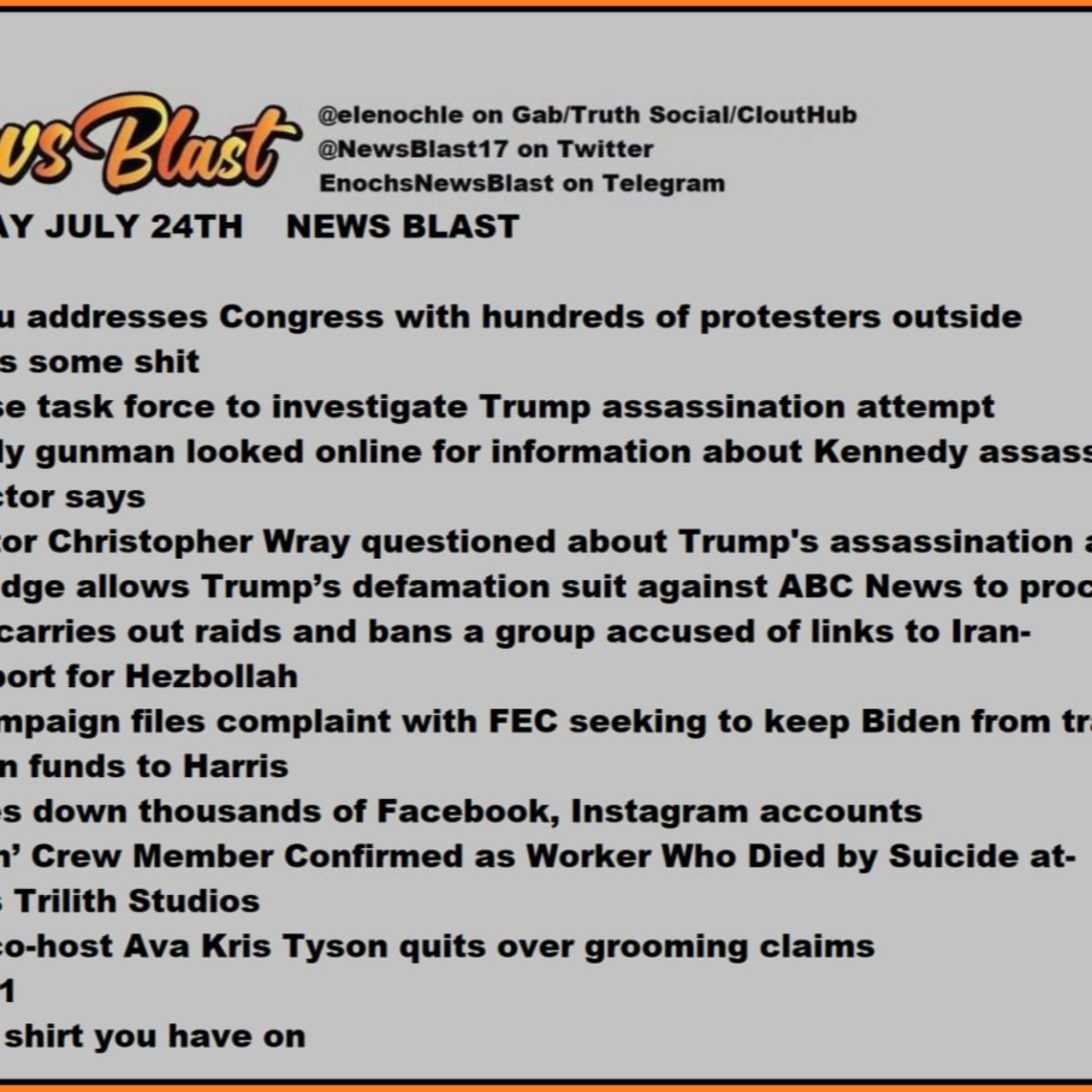 Wednesday, July 24, 2024 News Blast episode artwork