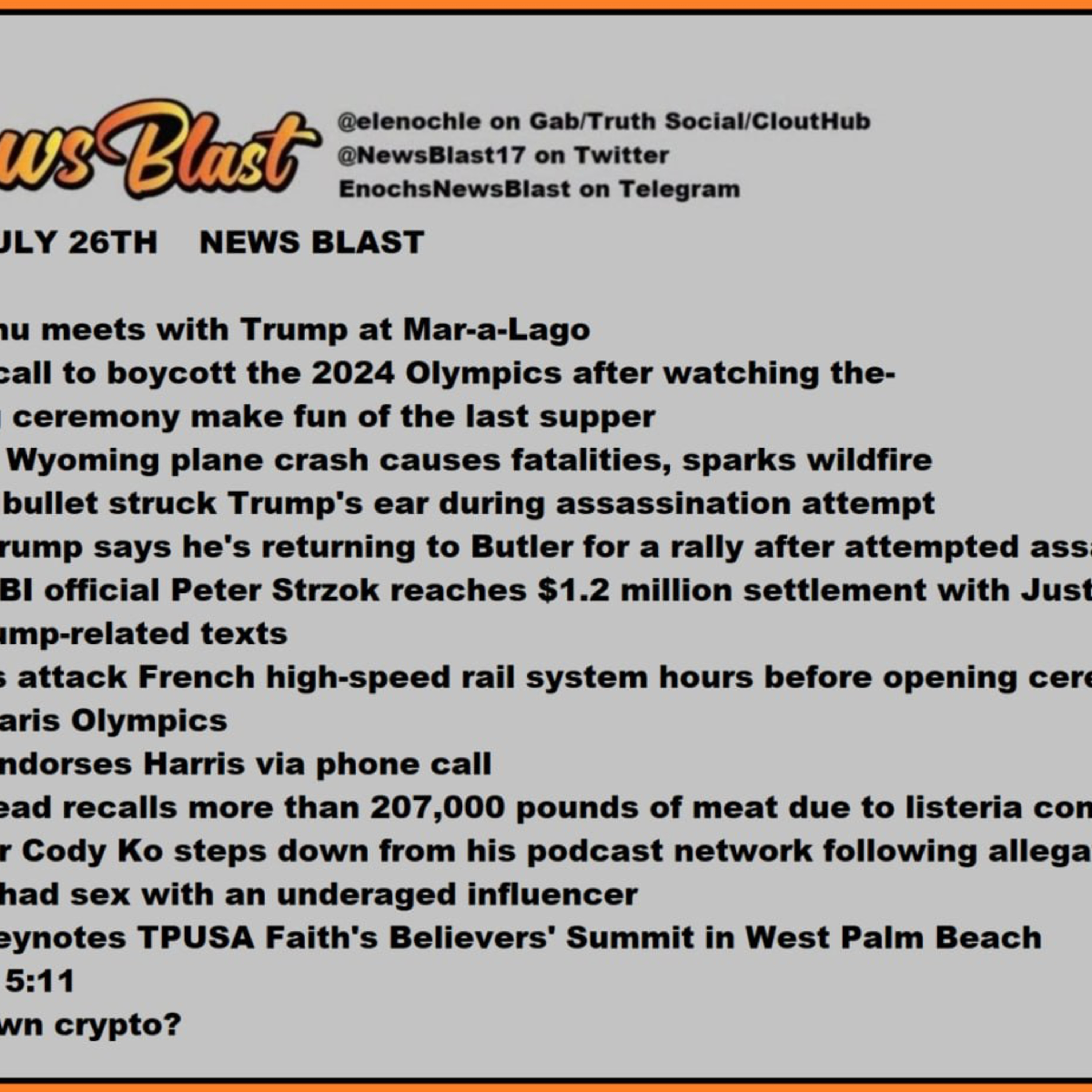 Friday July 26, 2024 News Blast episode artwork