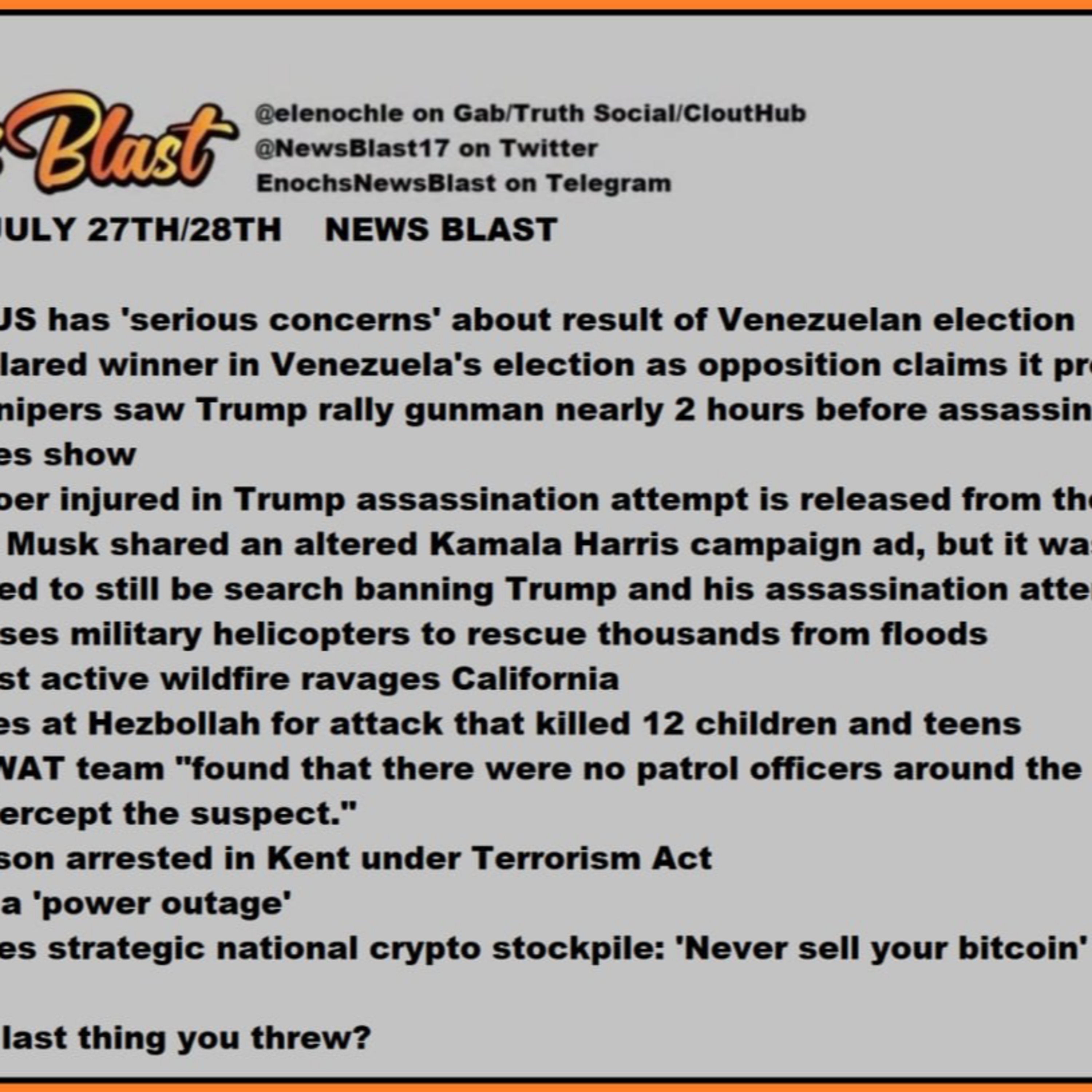 Weekend of July 27/28, 2024 News Blast episode artwork