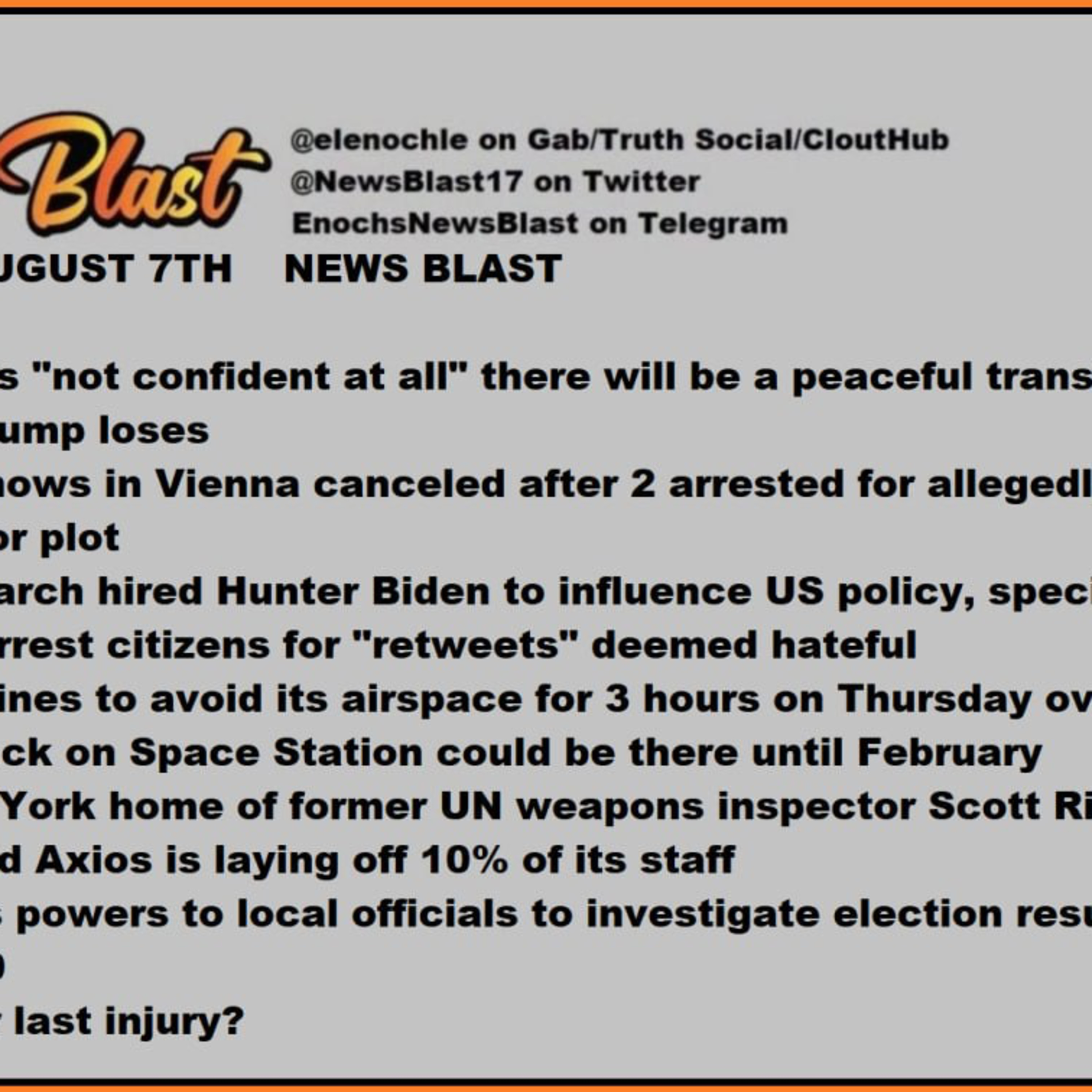 Wednesday August 7, 2024 News Blast episode artwork