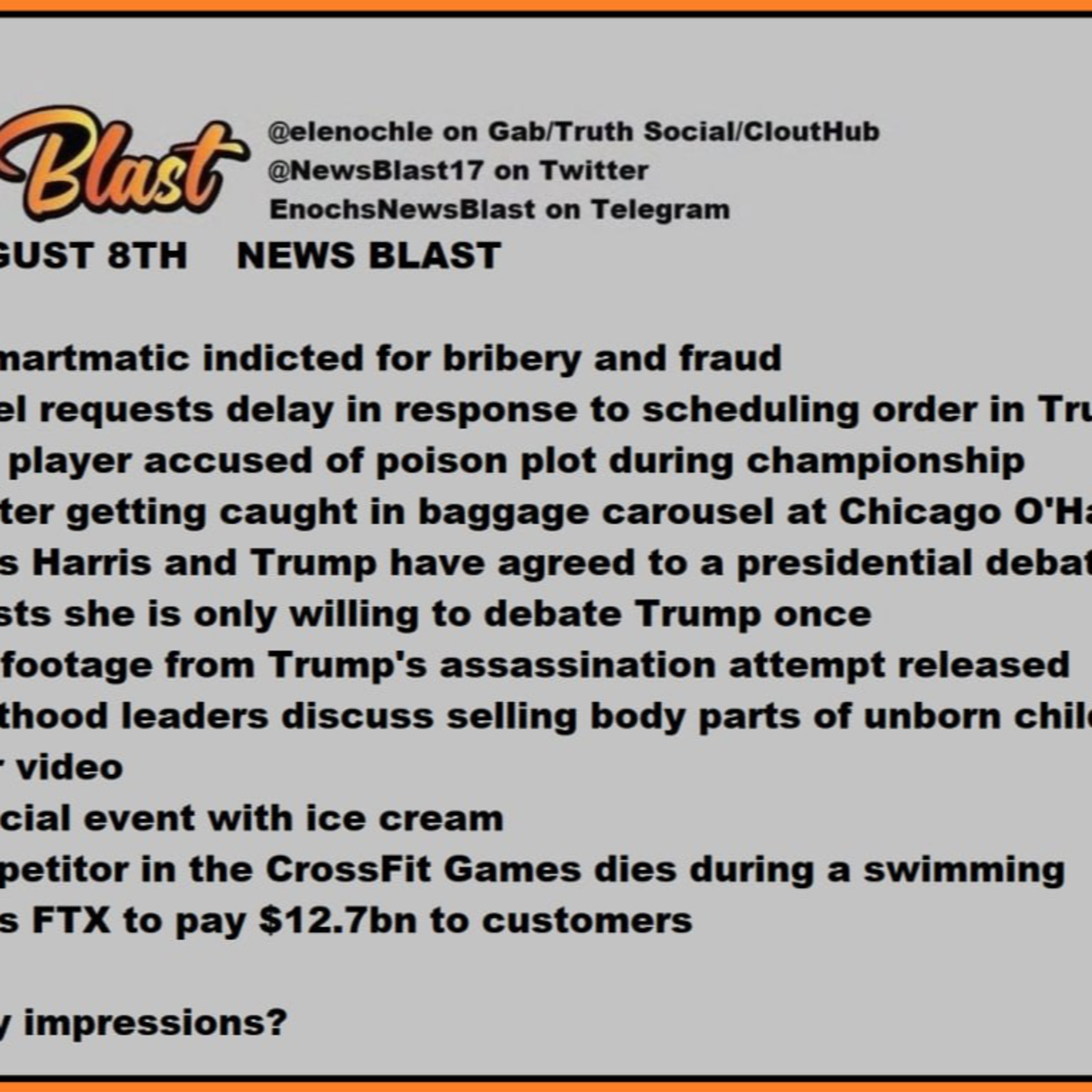 Thursday, August 8, 2024 News Blast episode artwork